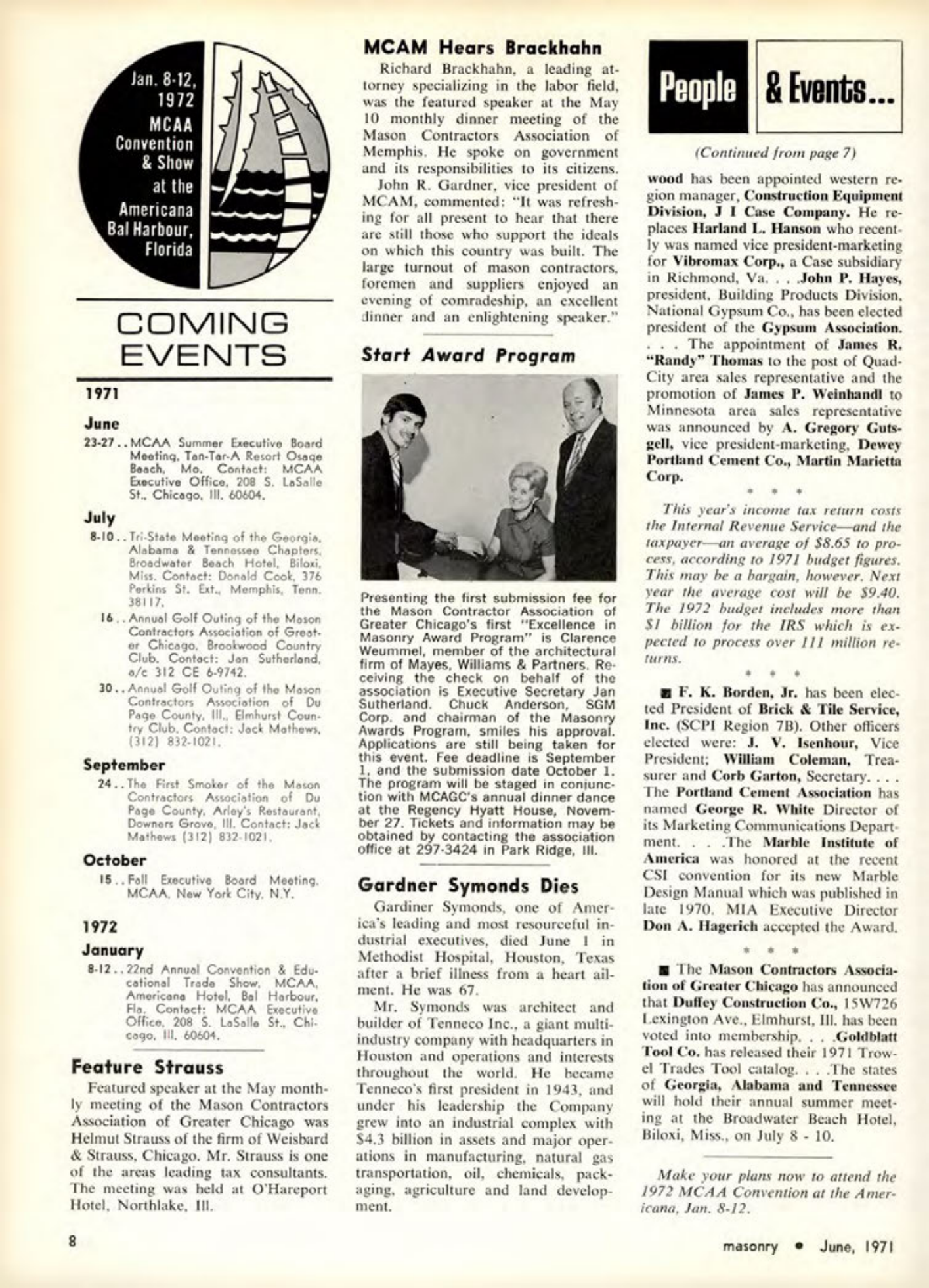 Masonry Magazine June 1971 Page. 8