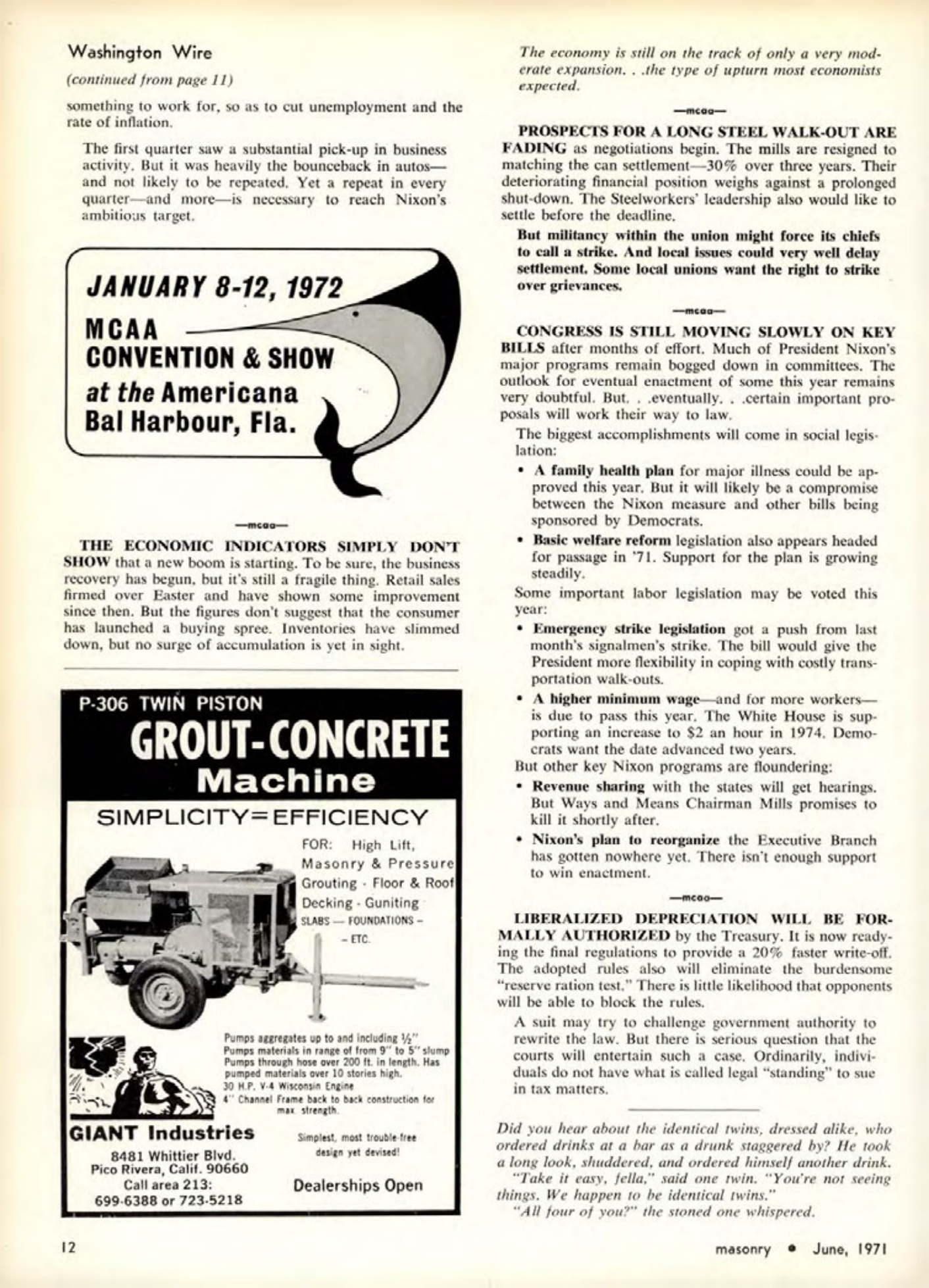 Masonry Magazine June 1971 Page. 12