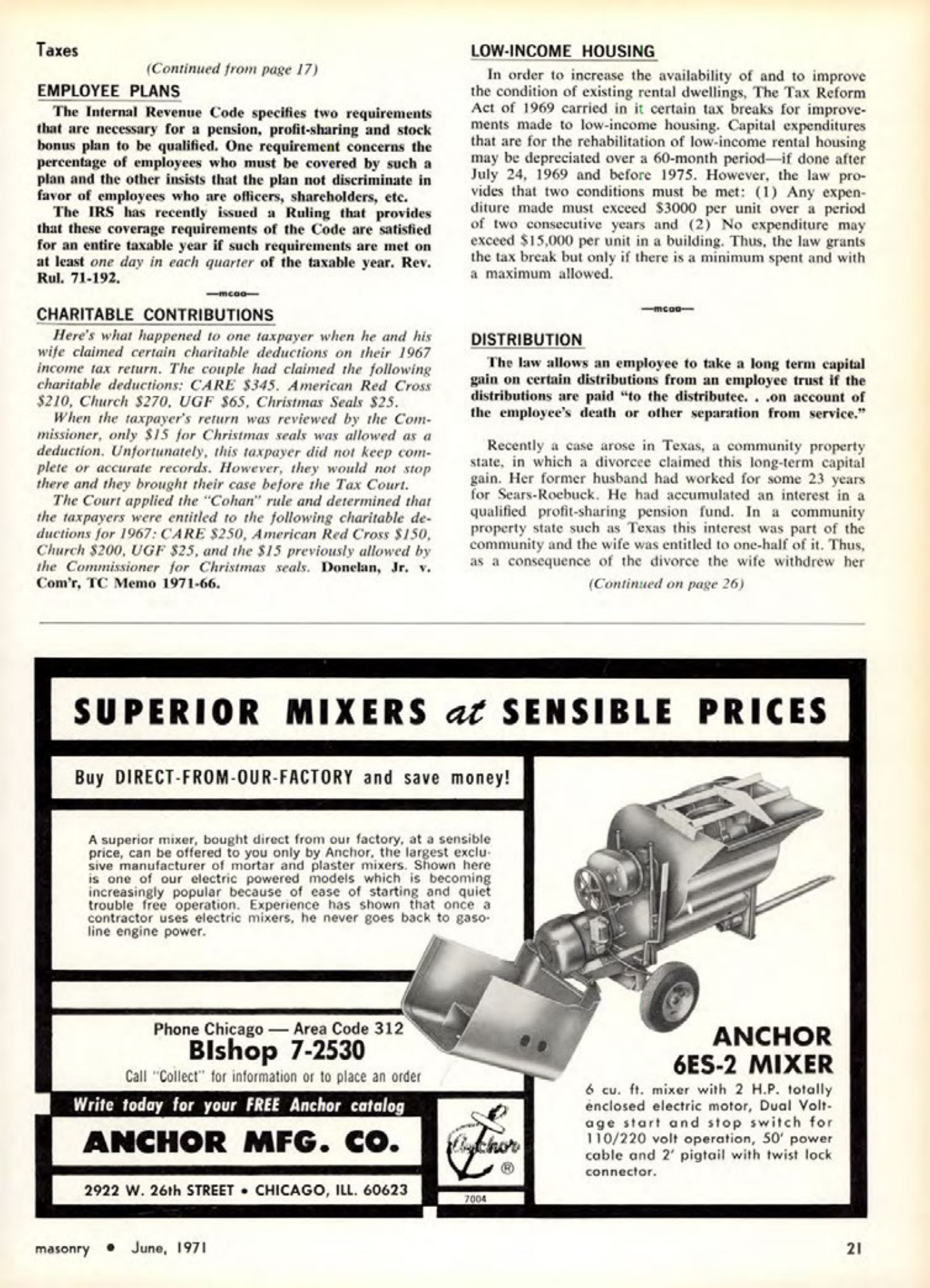 Masonry Magazine June 1971 Page. 21
