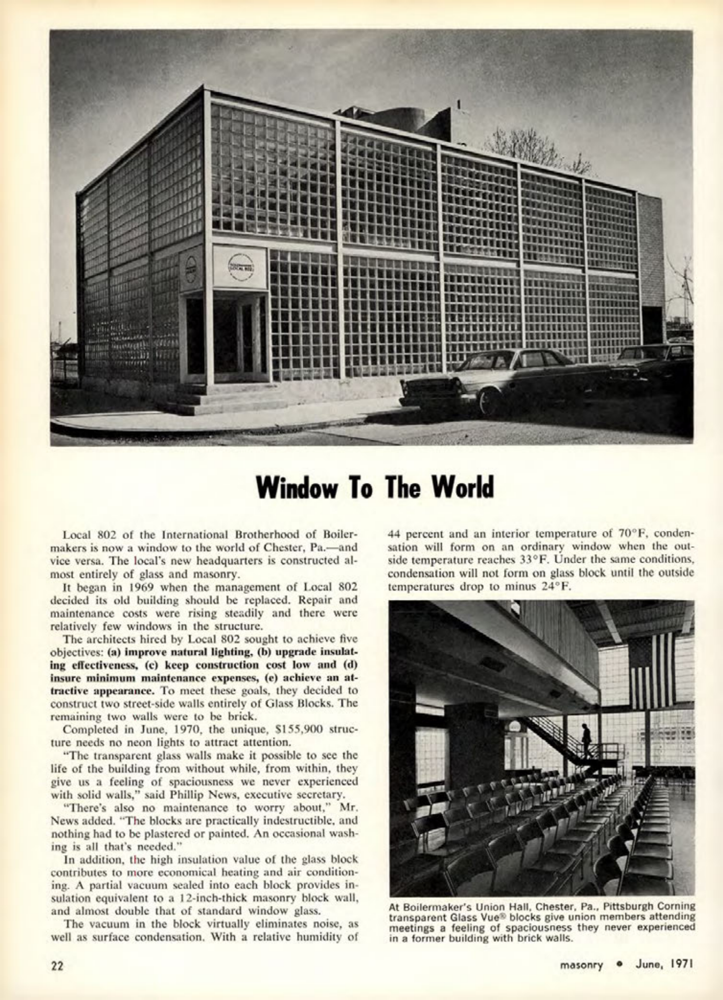 Masonry Magazine June 1971 Page. 22