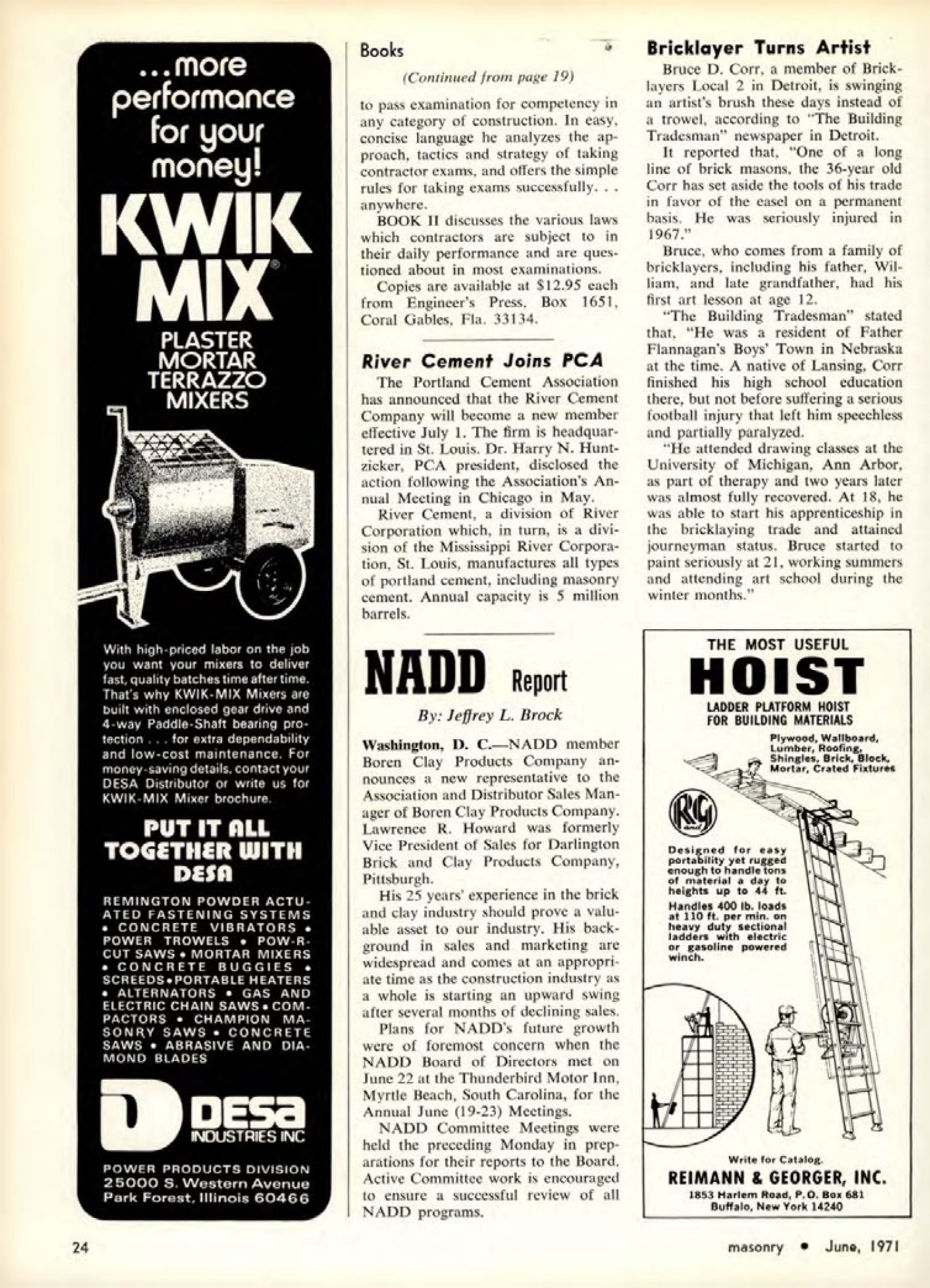 Masonry Magazine June 1971 Page. 24
