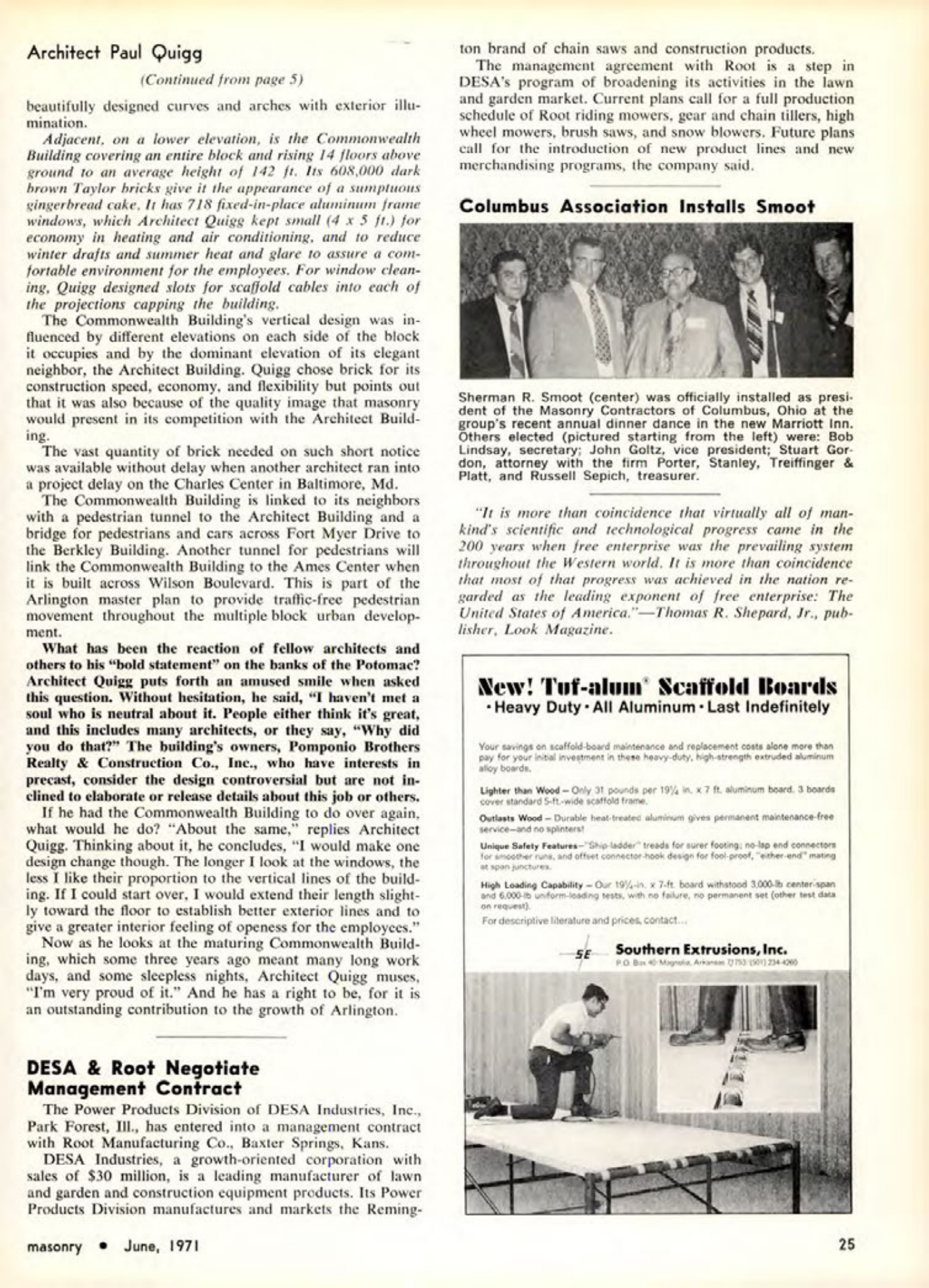 Masonry Magazine June 1971 Page. 25