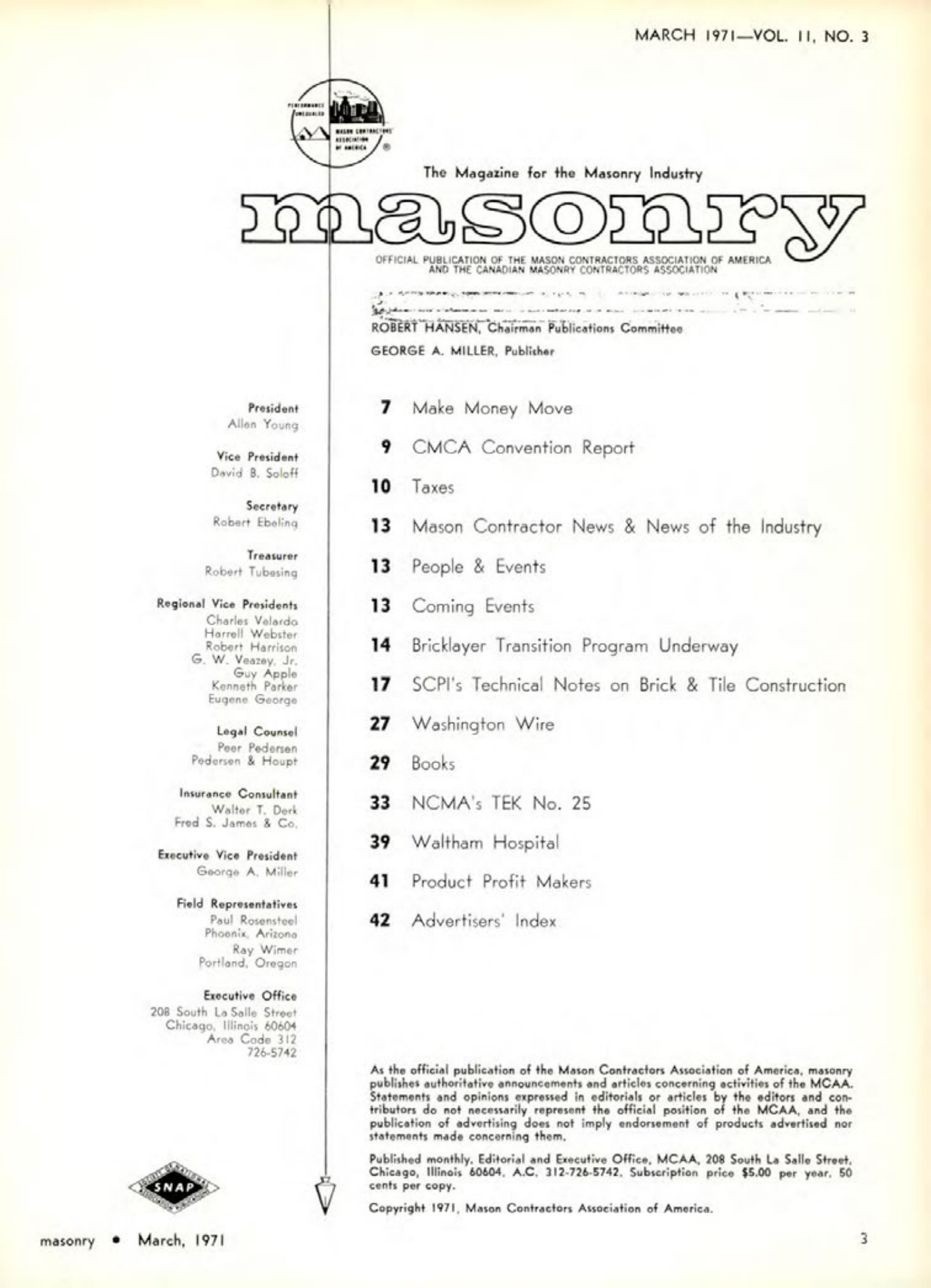 Masonry Magazine March 1971 Page. 3