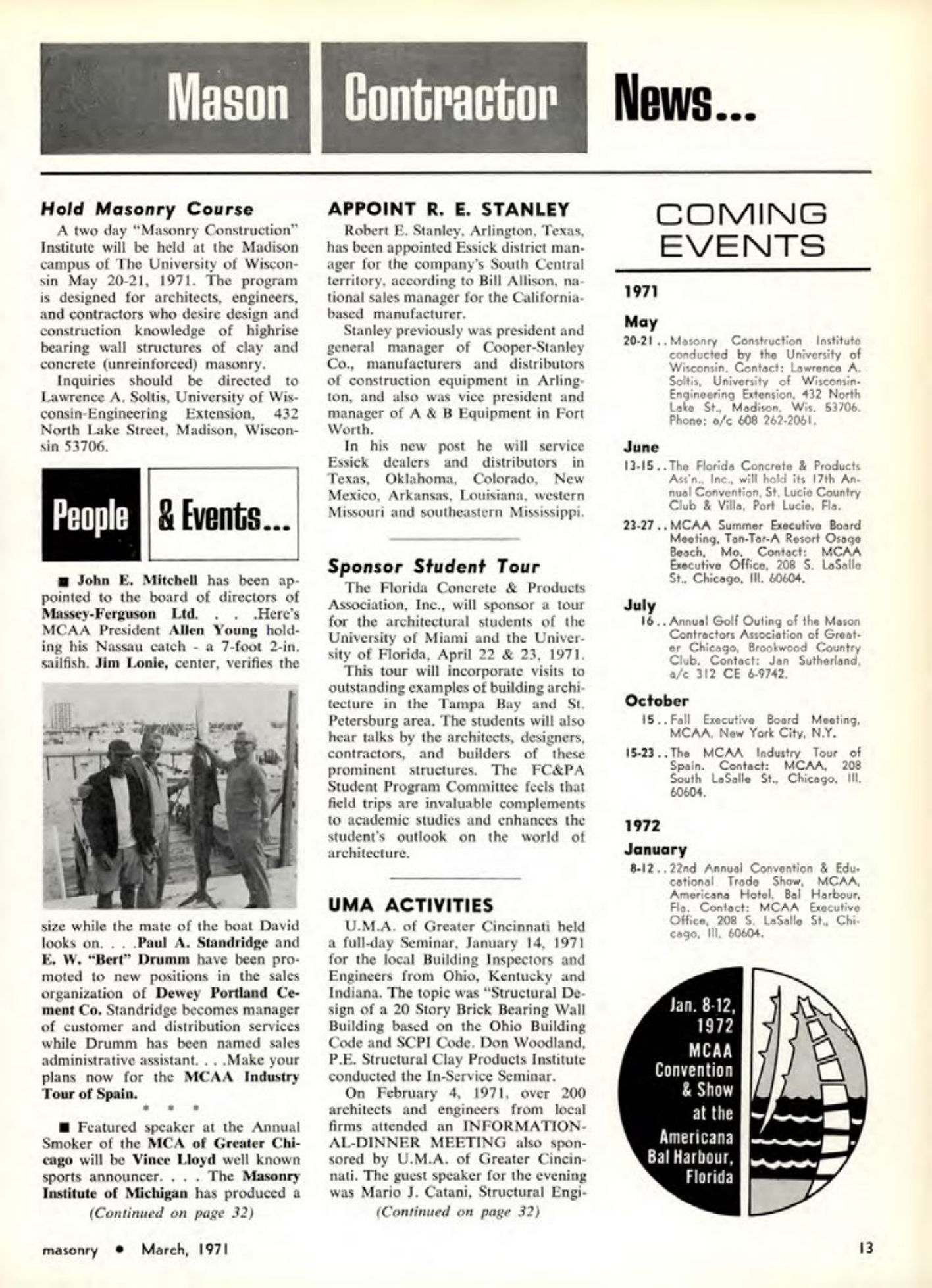 Masonry Magazine March 1971 Page. 13