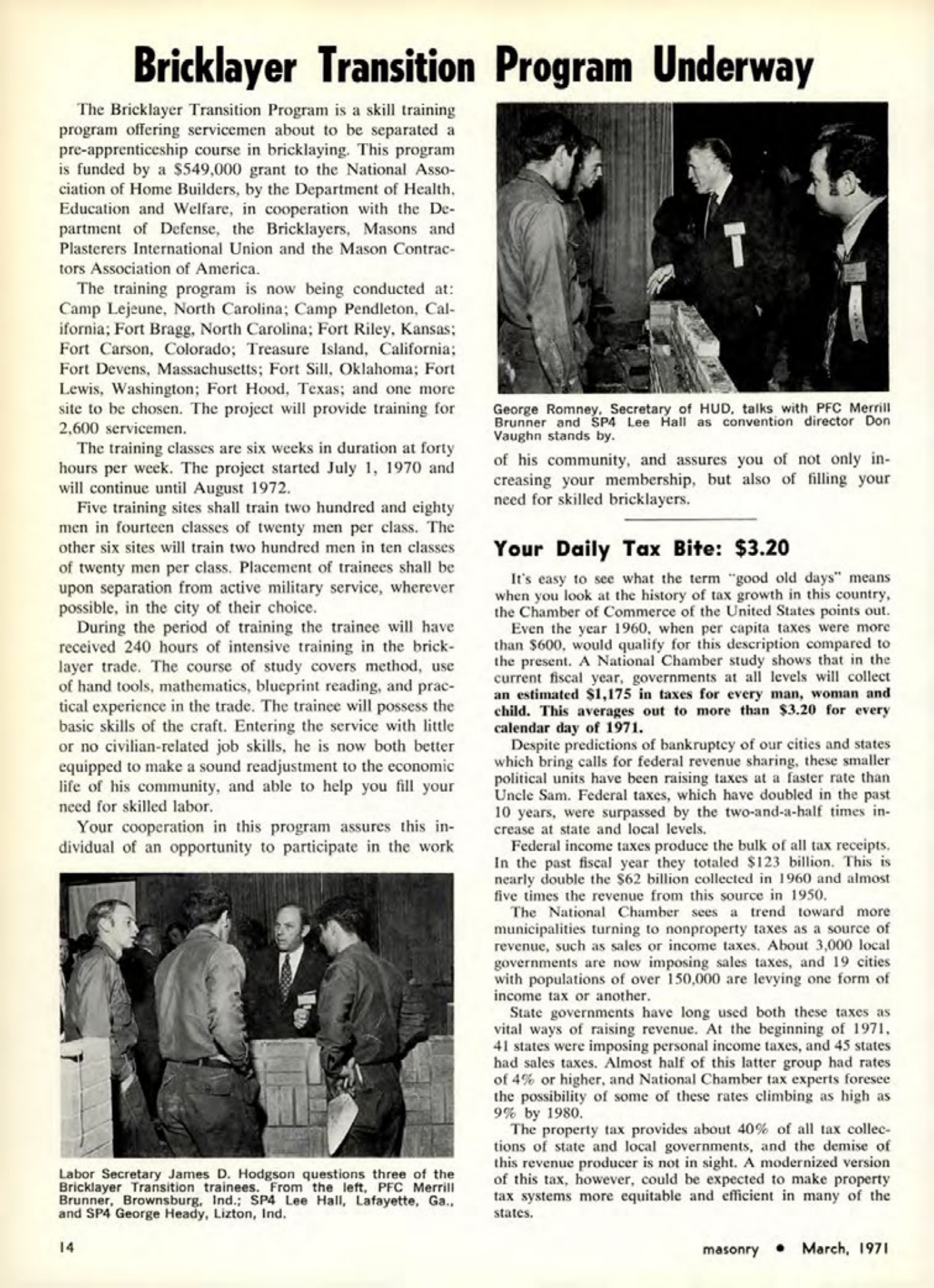 Masonry Magazine March 1971 Page. 14