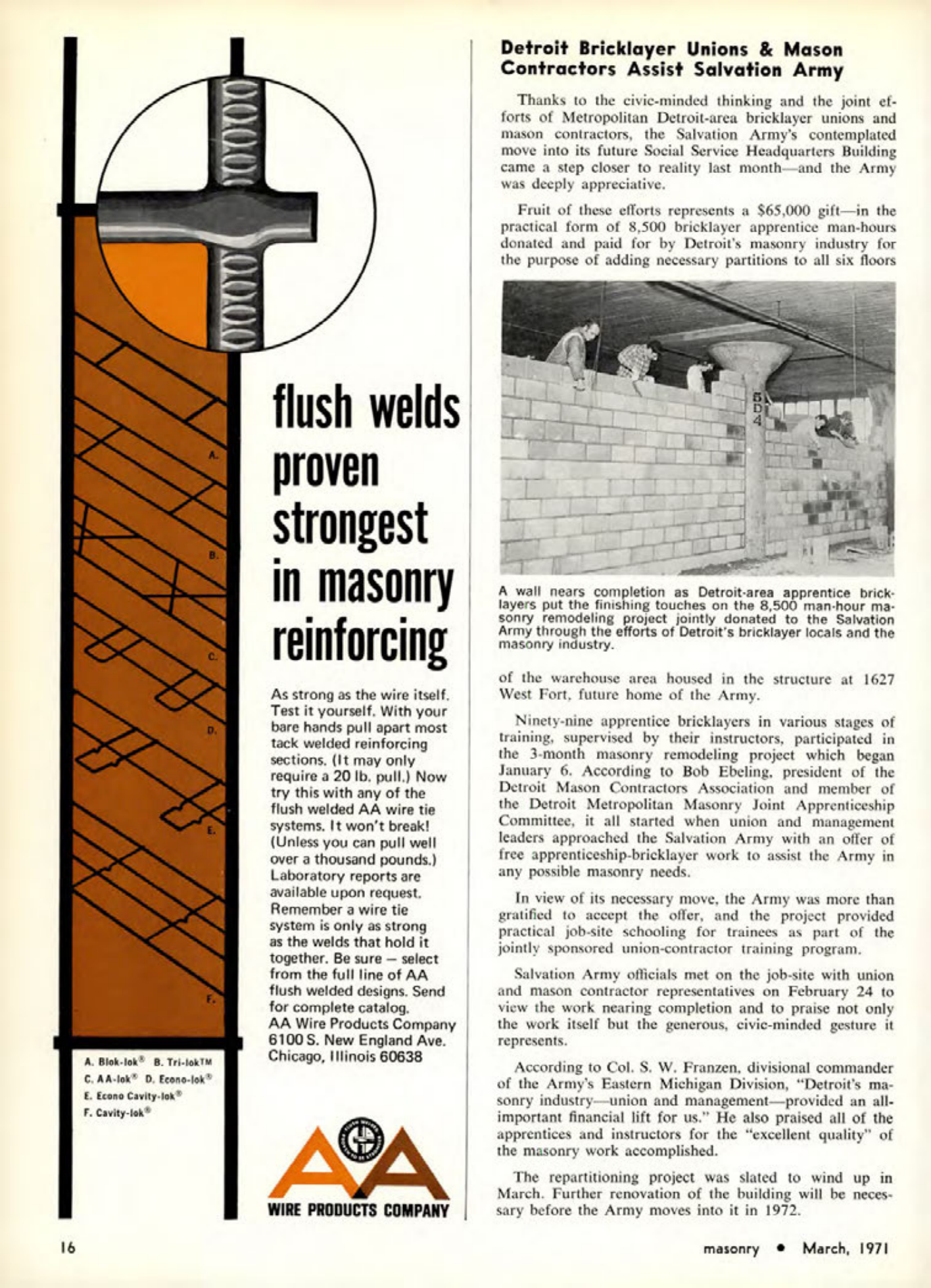 Masonry Magazine March 1971 Page. 16