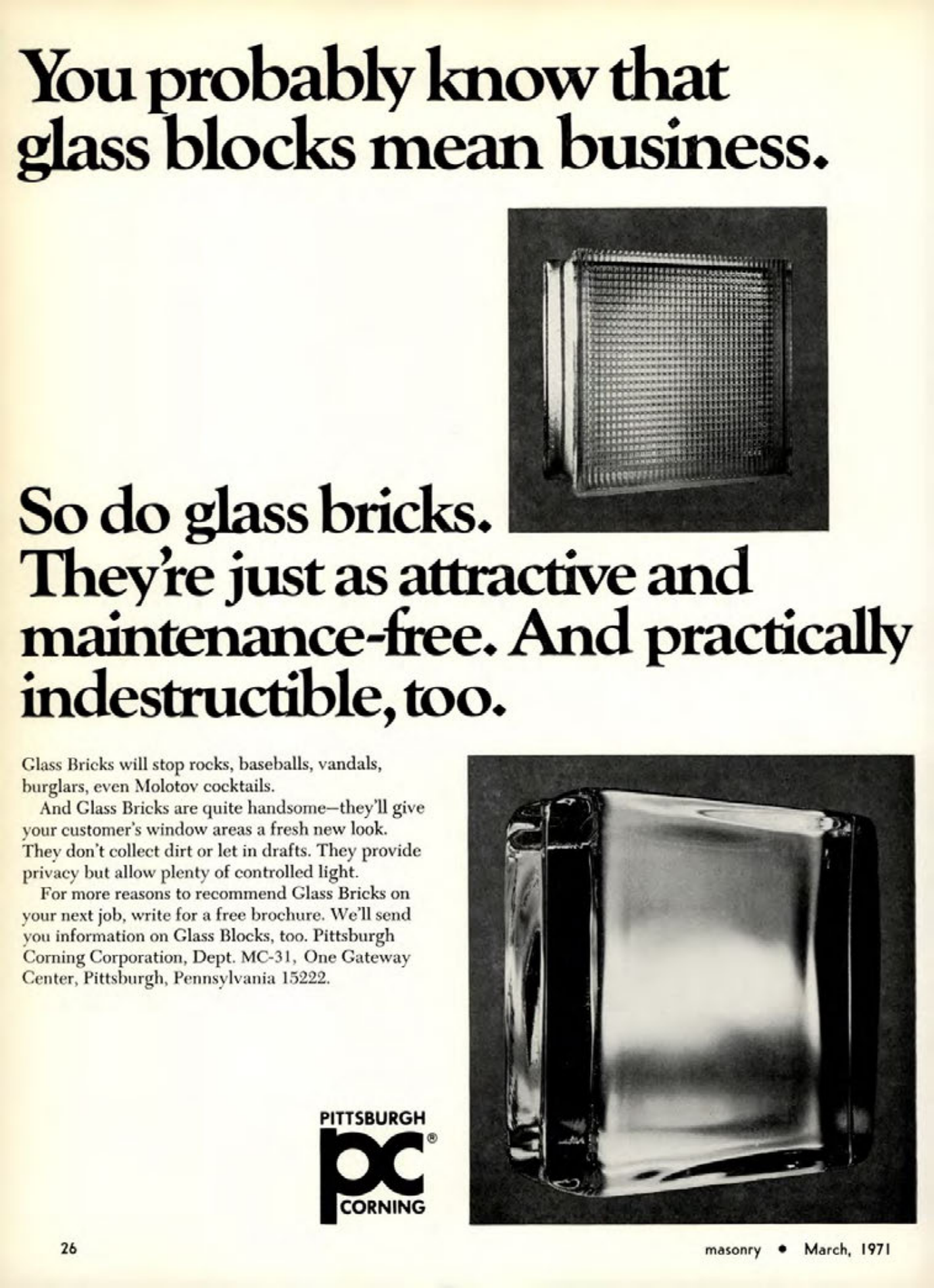 Masonry Magazine March 1971 Page. 26