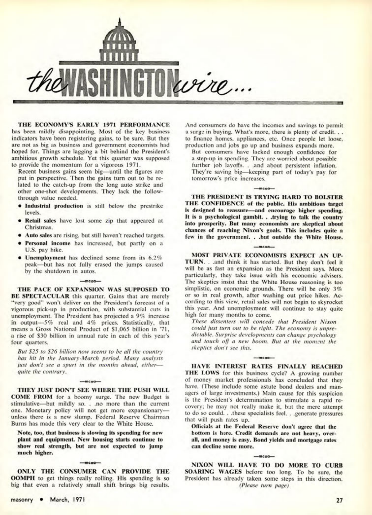 Masonry Magazine March 1971 Page. 27