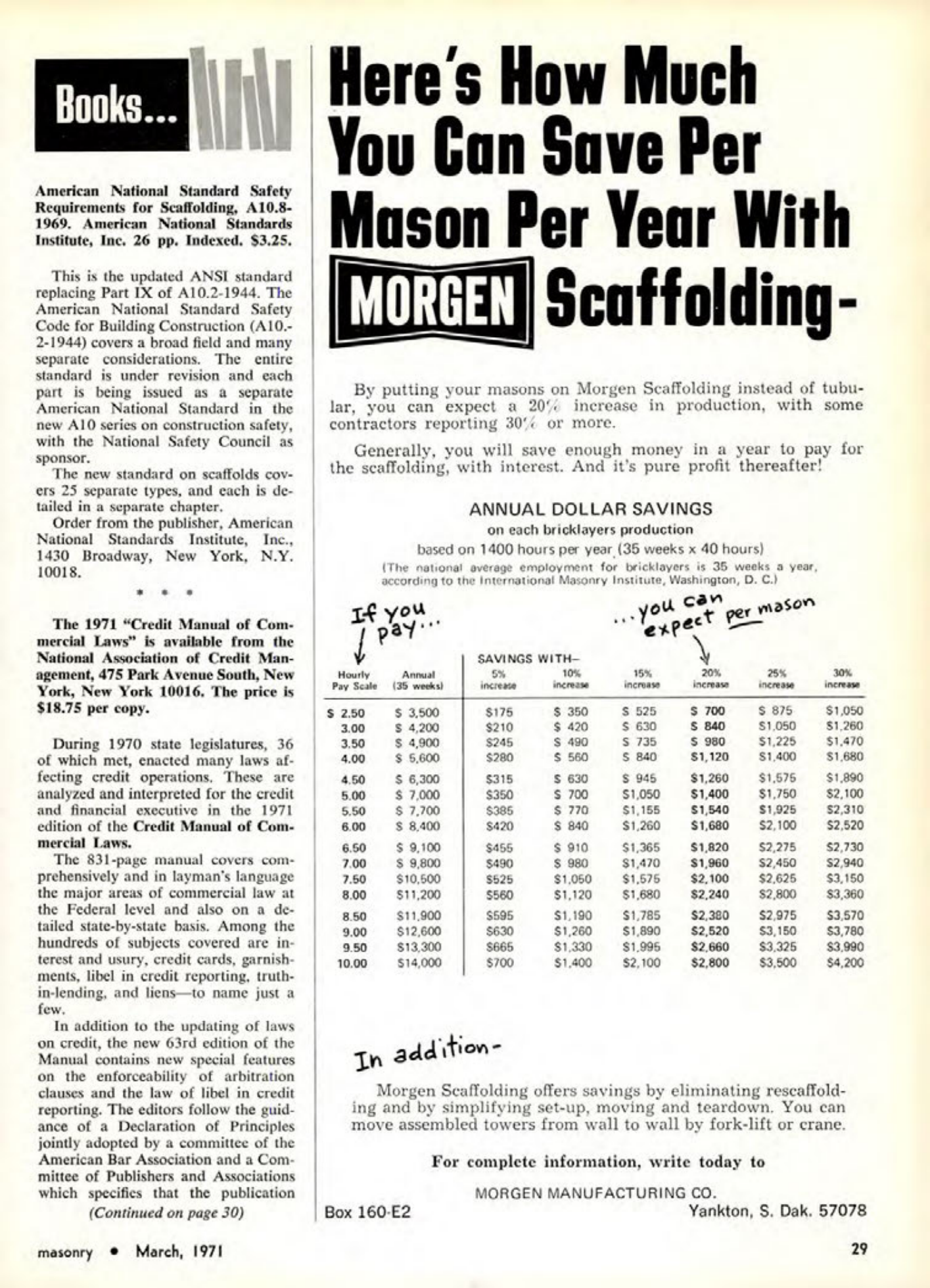 Masonry Magazine March 1971 Page. 29