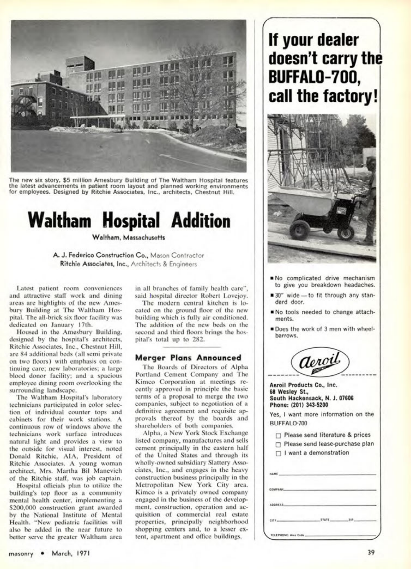 Masonry Magazine March 1971 Page. 39