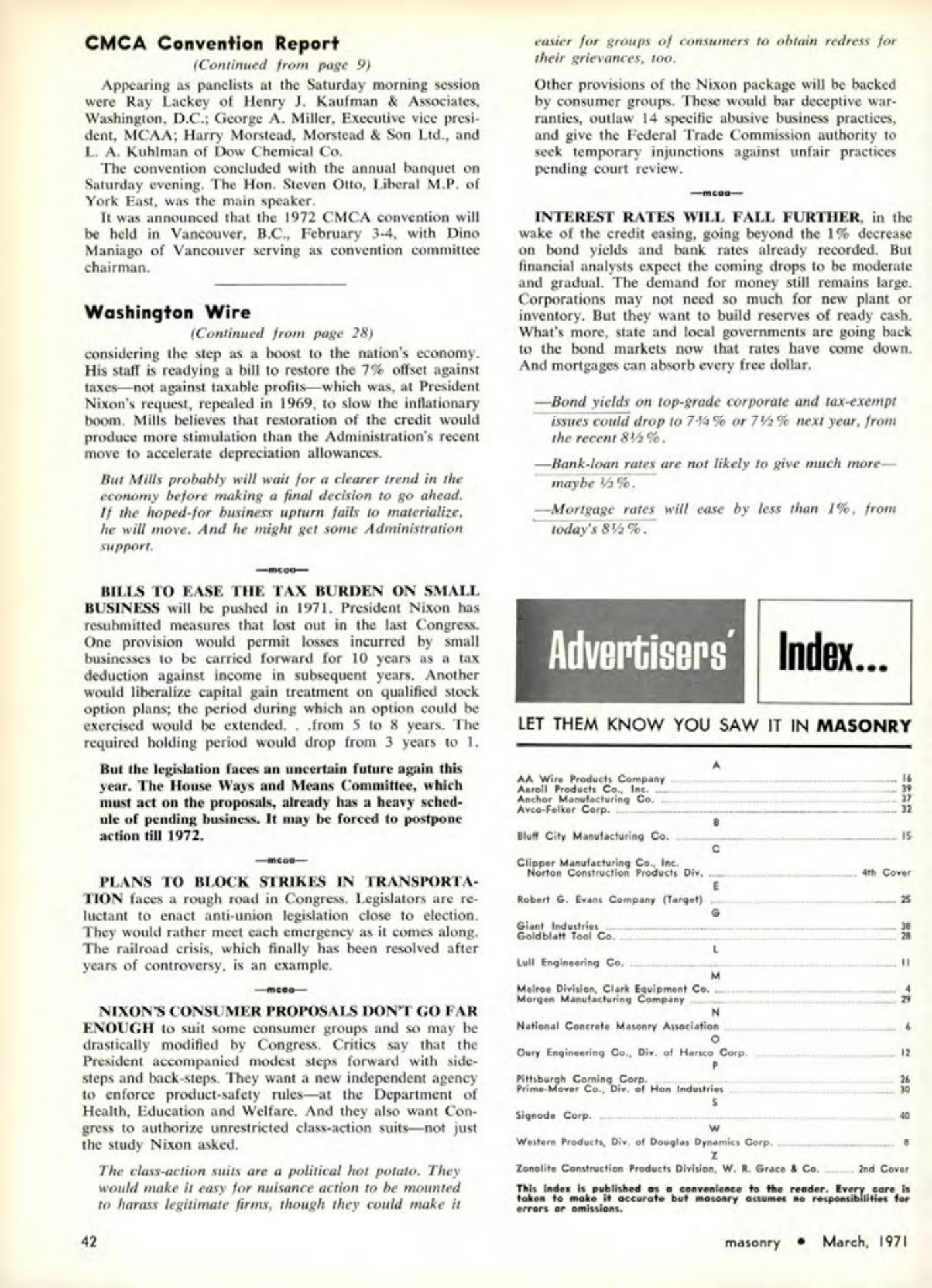 Masonry Magazine March 1971 Page. 42