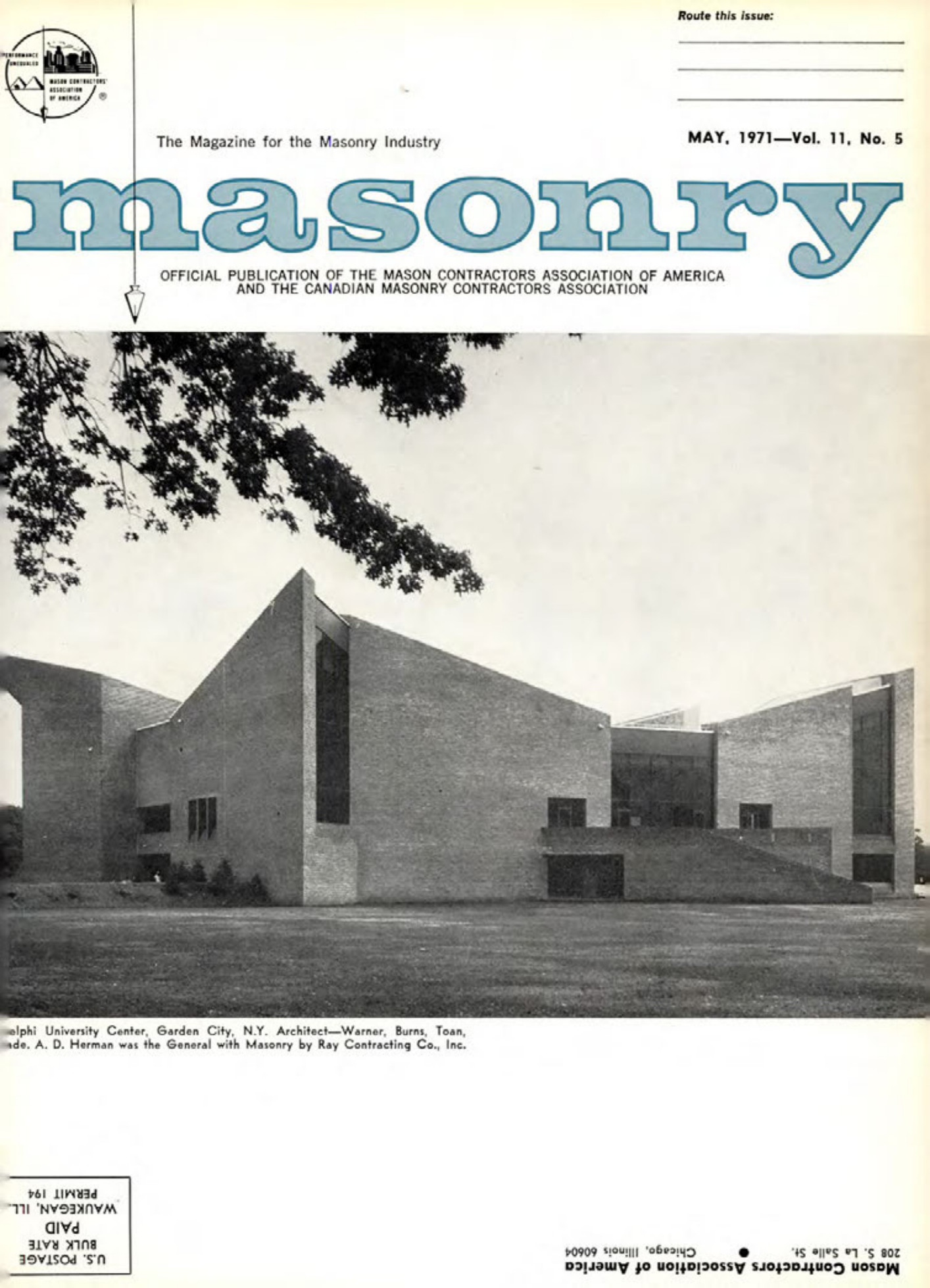 Masonry Magazine May 1971 Page. 1