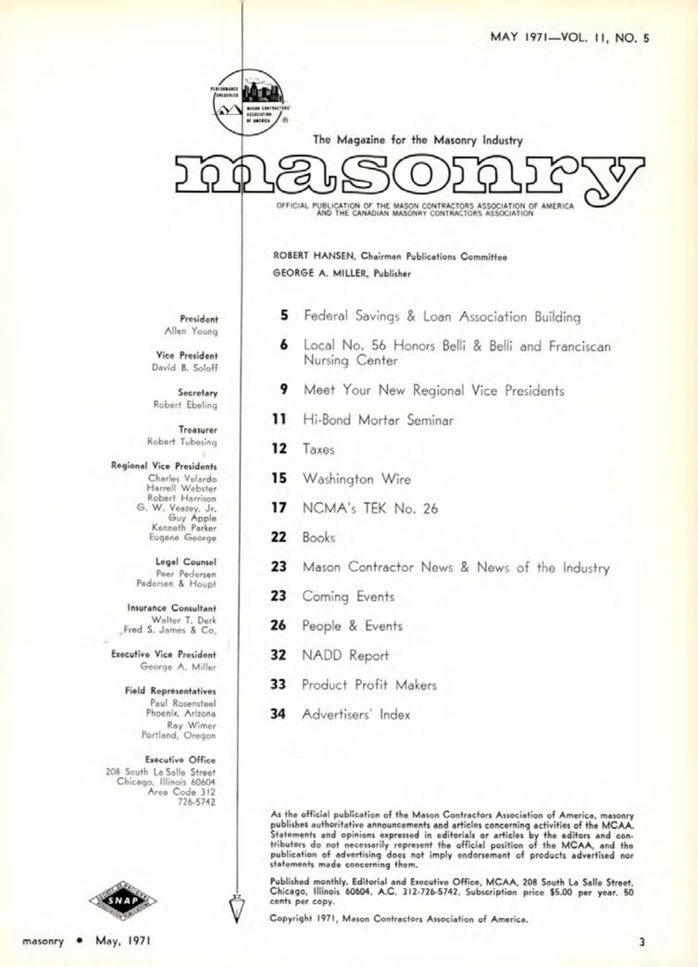 Masonry Magazine May 1971 Page. 3