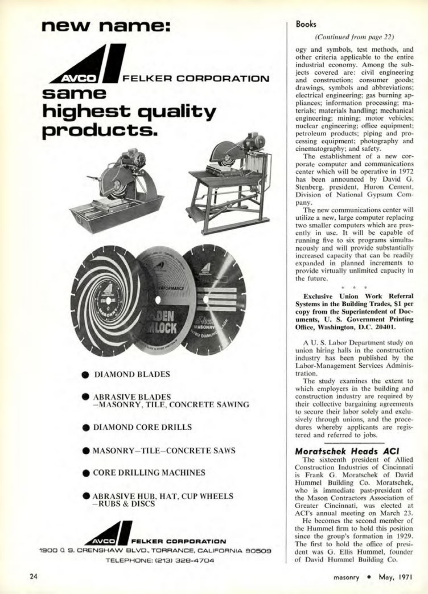Masonry Magazine May 1971 Page. 24