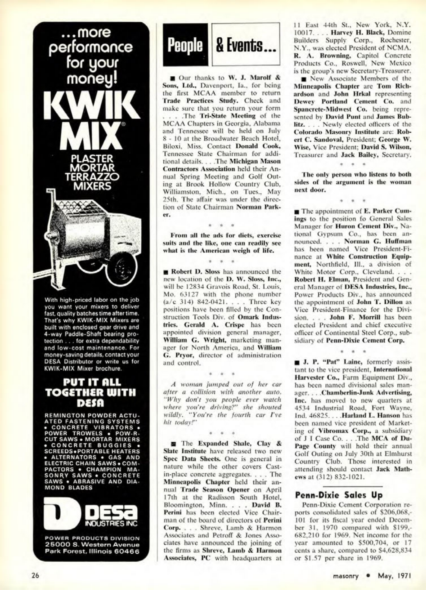 Masonry Magazine May 1971 Page. 26