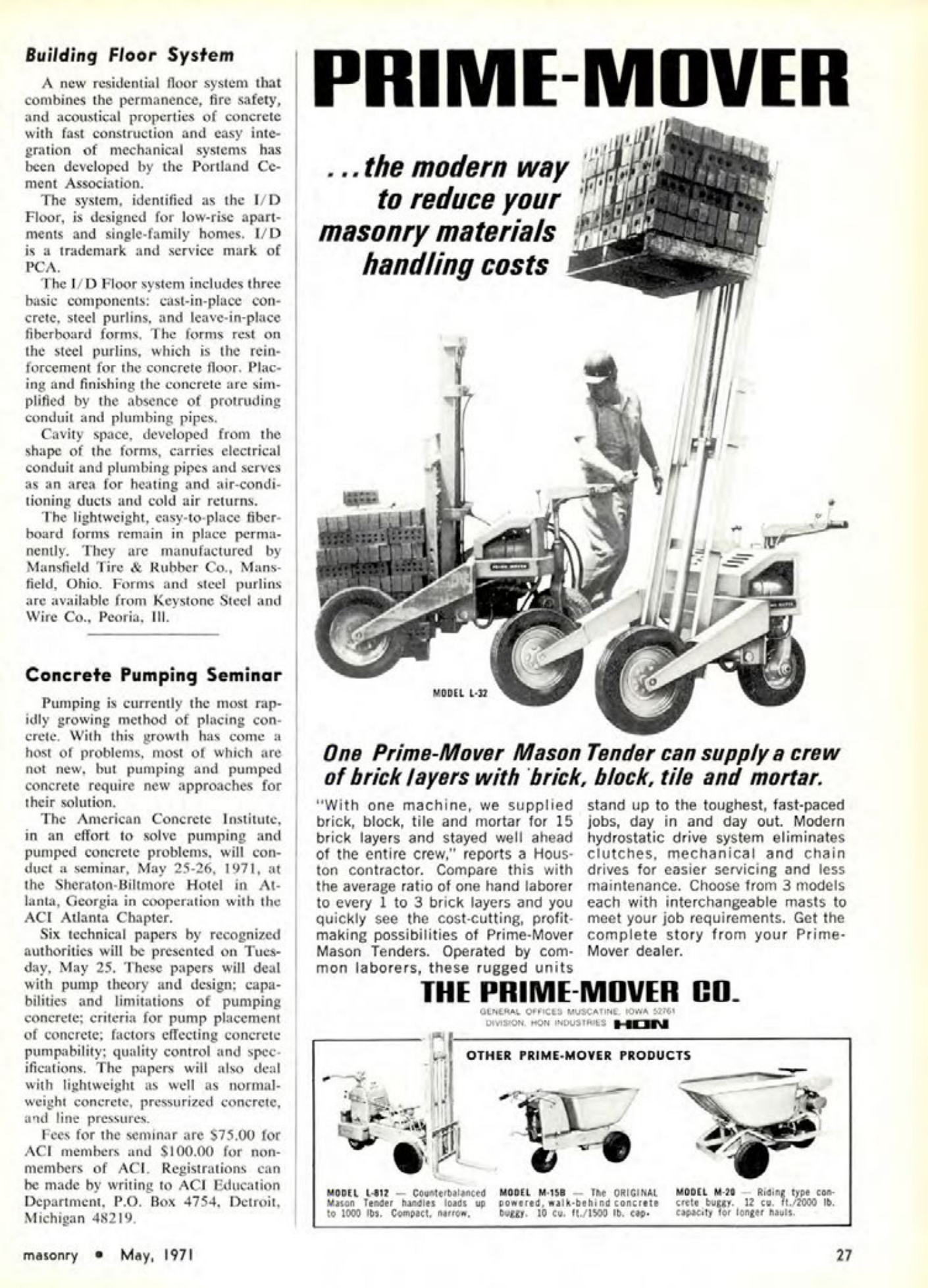 Masonry Magazine May 1971 Page. 27