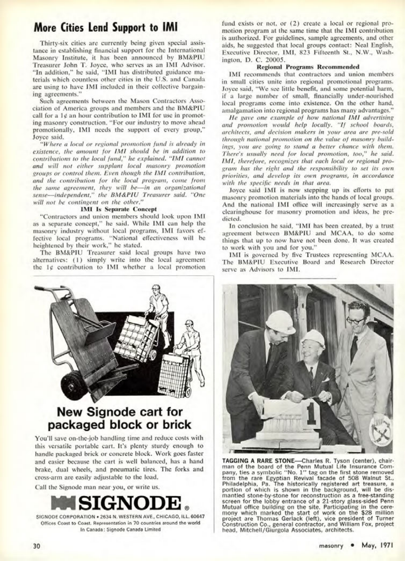 Masonry Magazine May 1971 Page. 30