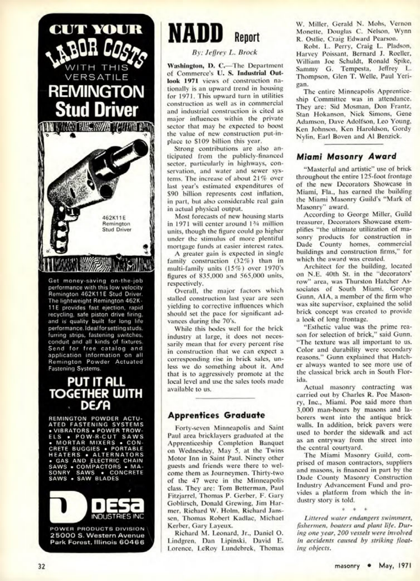 Masonry Magazine May 1971 Page. 32