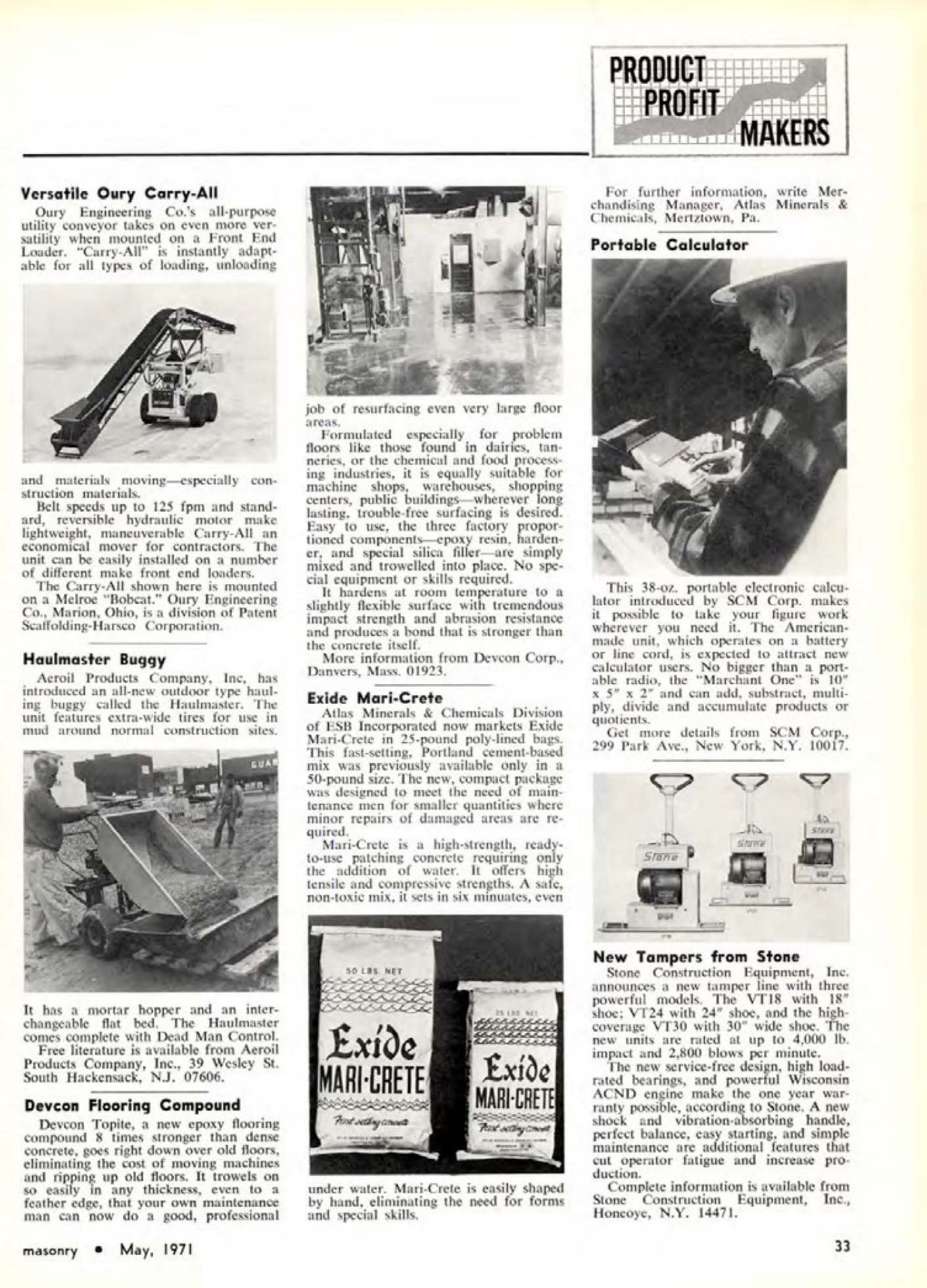 Masonry Magazine May 1971 Page. 33
