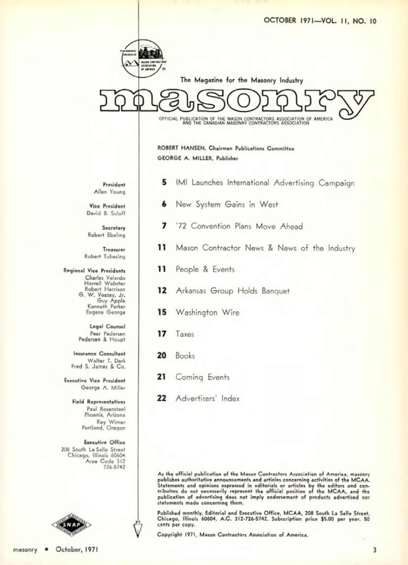 Masonry Magazine October 1971 Page. 3