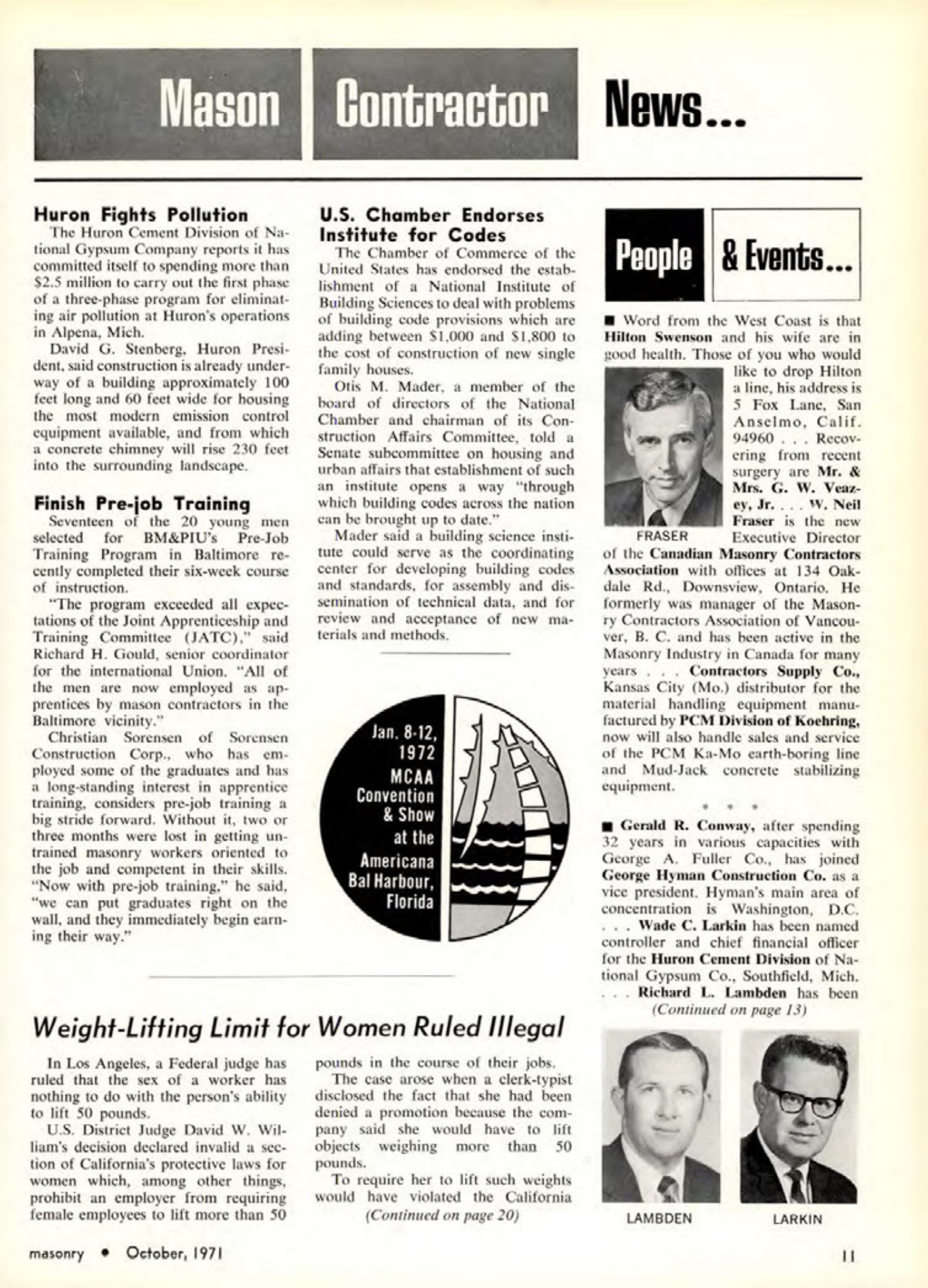 Masonry Magazine October 1971 Page. 11