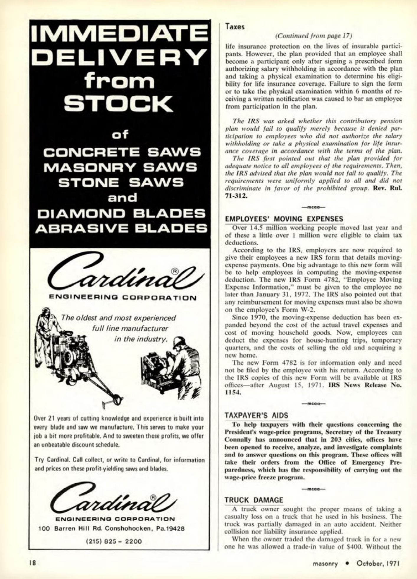 Masonry Magazine October 1971 Page. 18