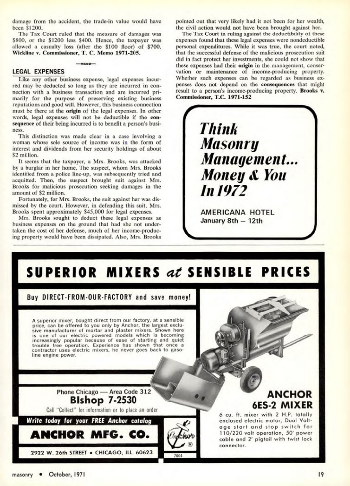 Masonry Magazine October 1971 Page. 19