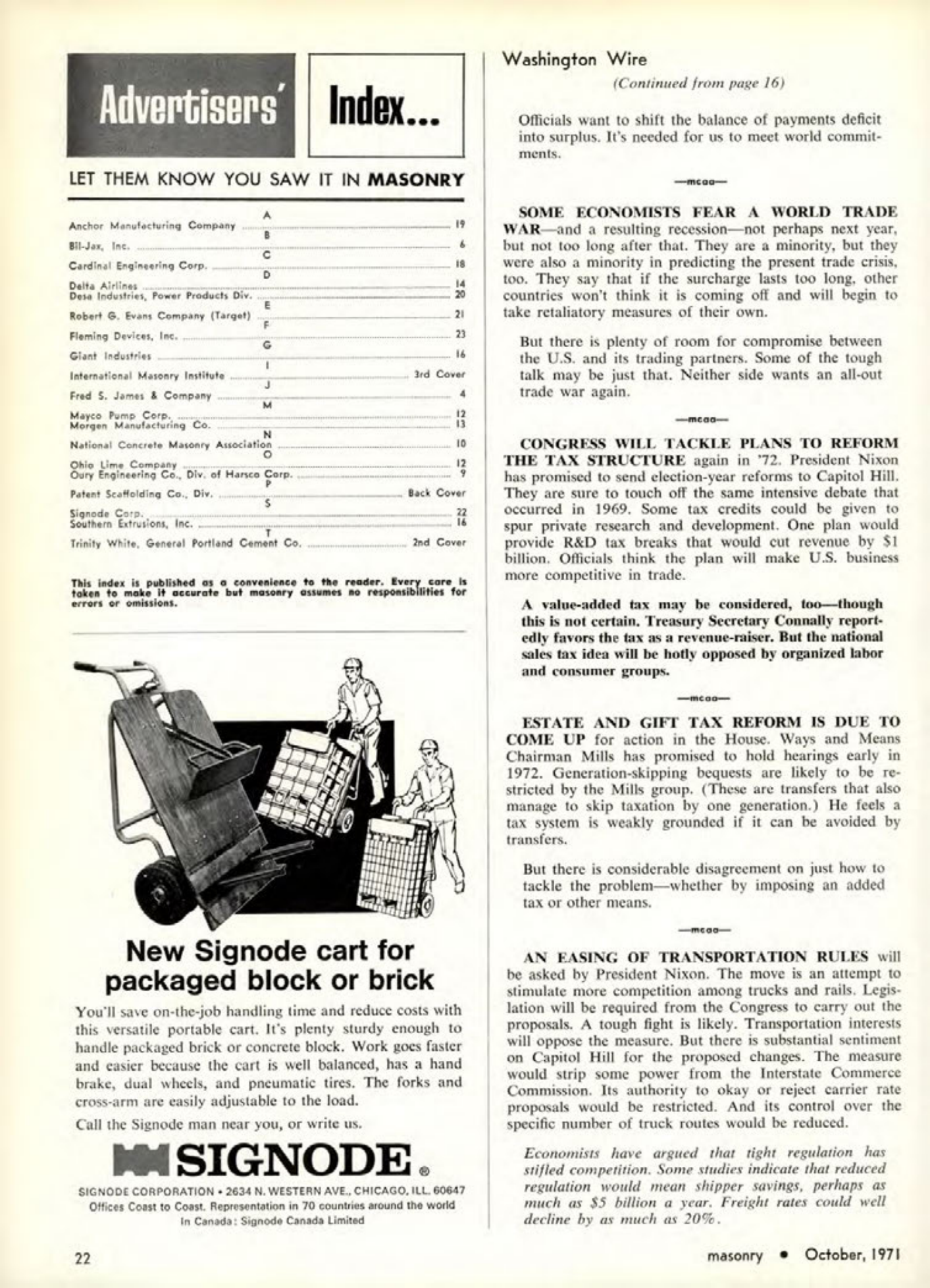 Masonry Magazine October 1971 Page. 22
