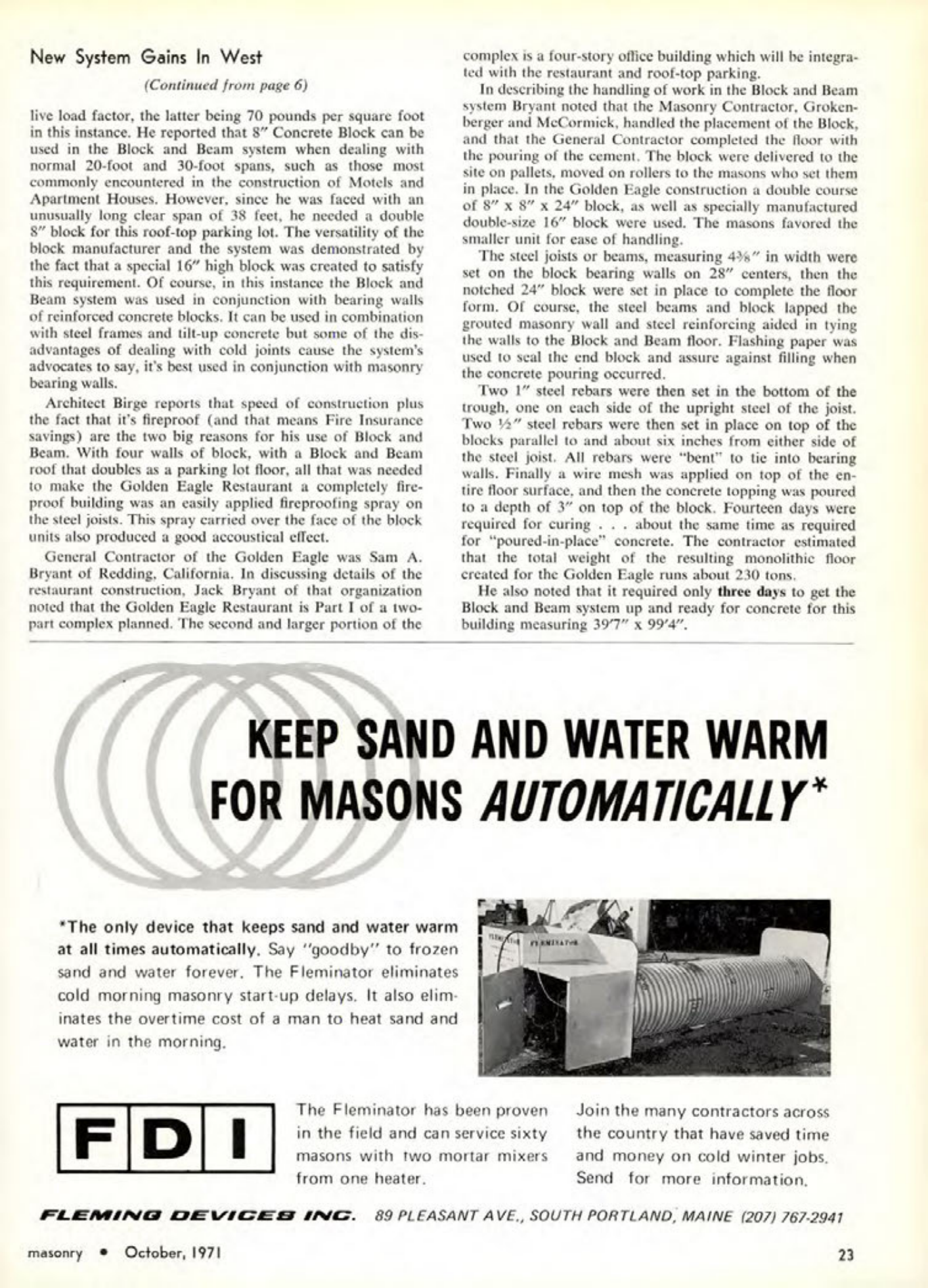 Masonry Magazine October 1971 Page. 23
