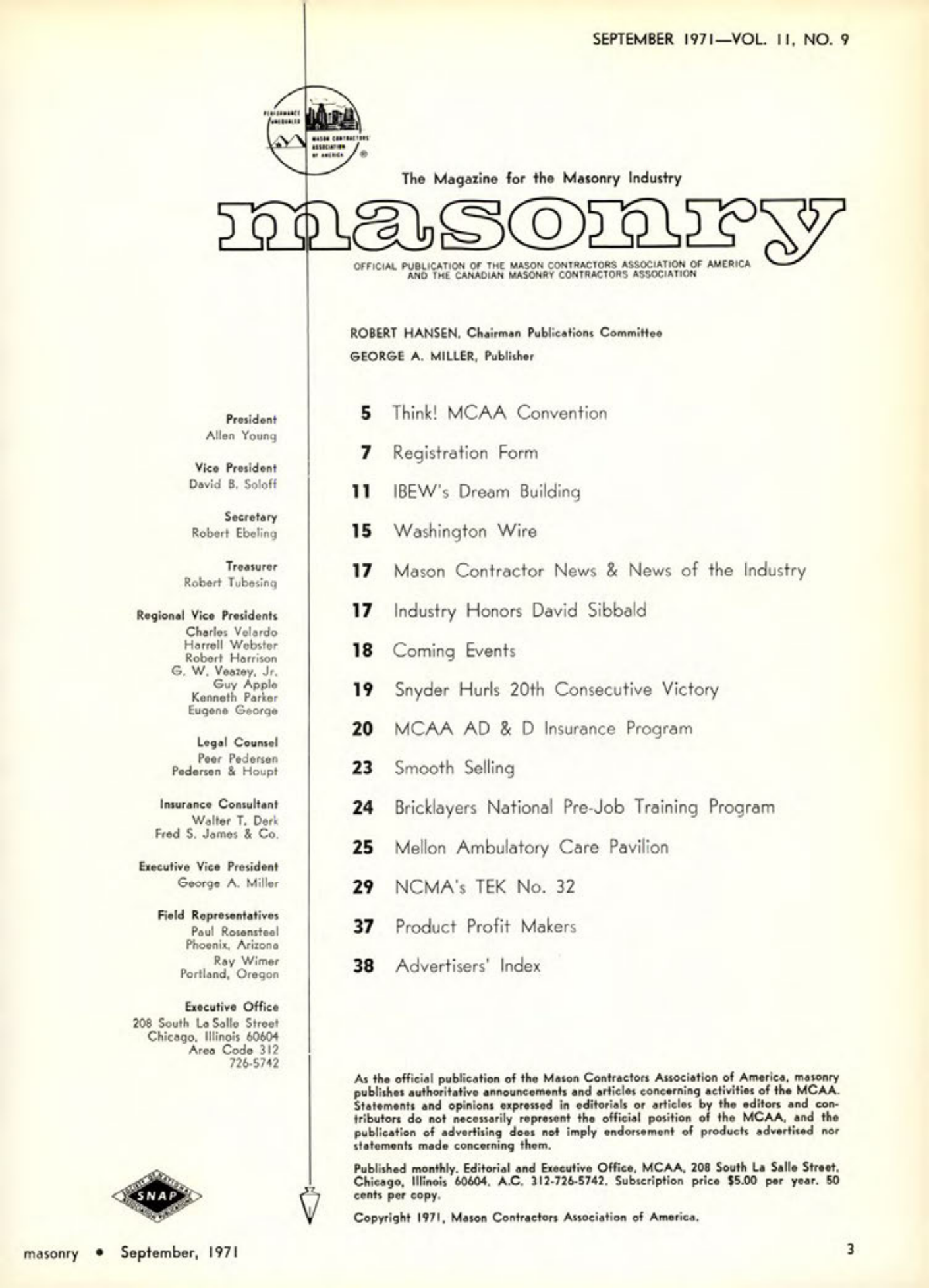 Masonry Magazine September 1971 Page. 3
