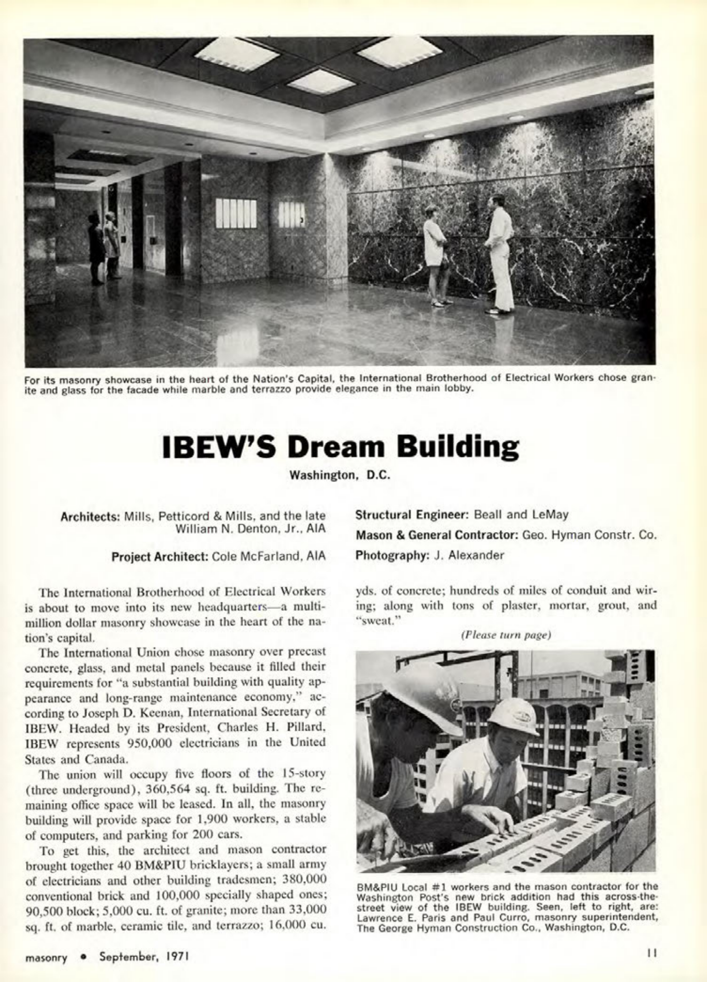 Masonry Magazine September 1971 Page. 11