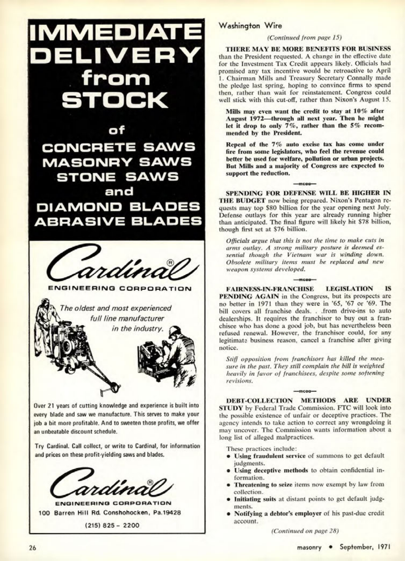 Masonry Magazine September 1971 Page. 22
