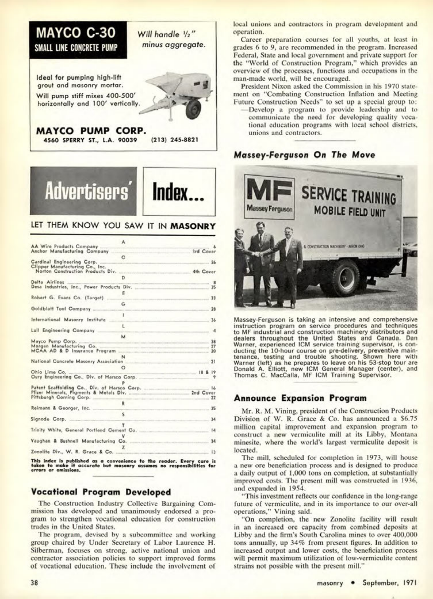 Masonry Magazine September 1971 Page. 34