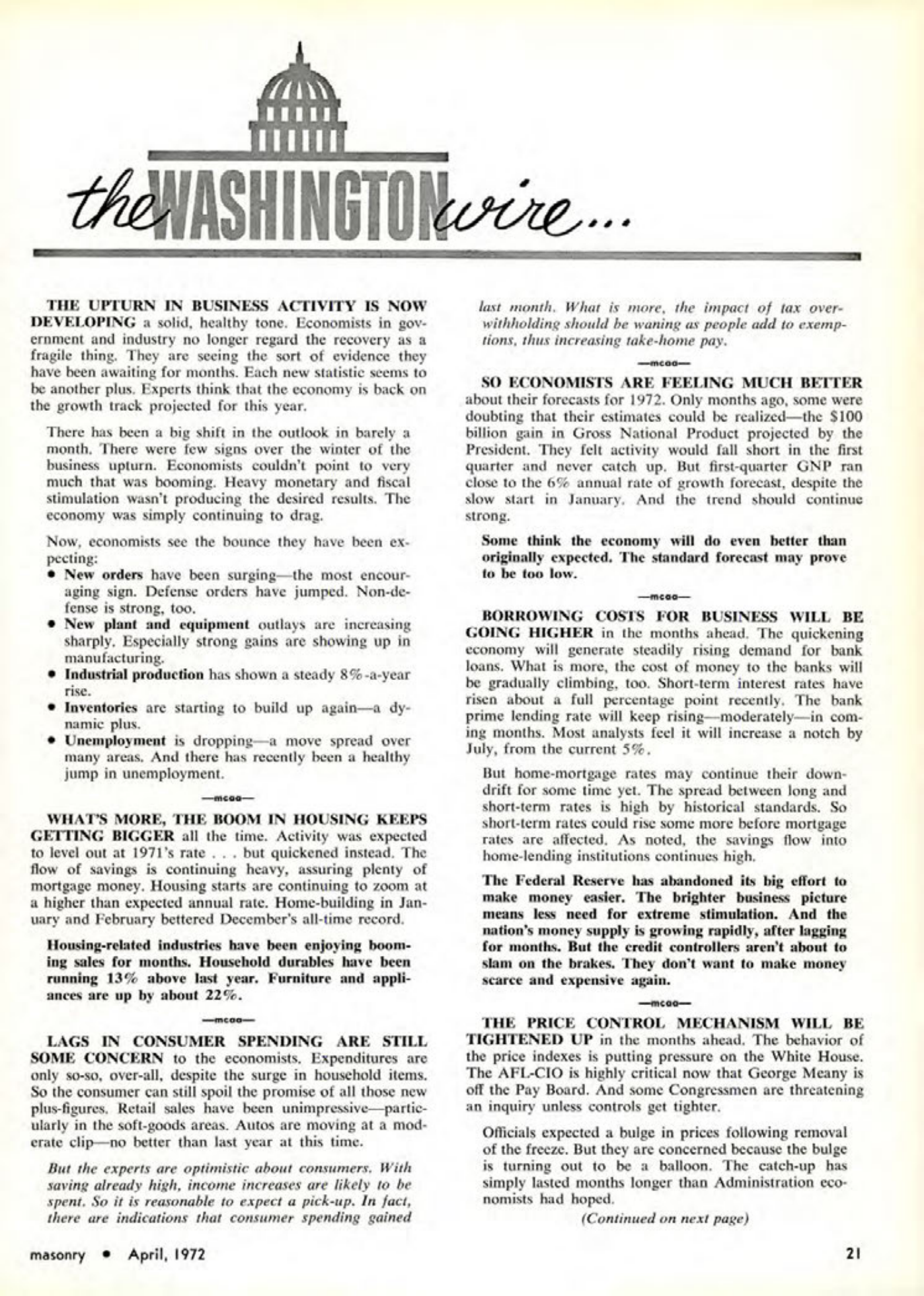 Masonry Magazine April 1972 Page. 21