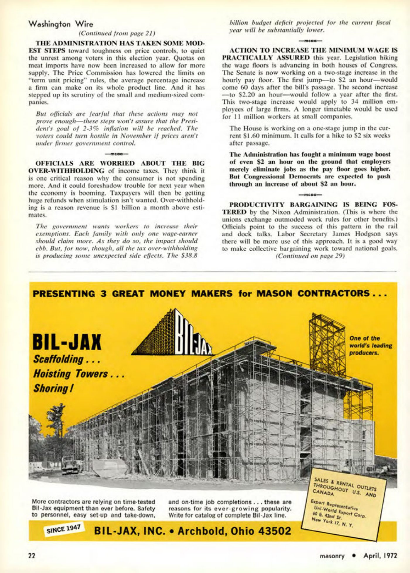 Masonry Magazine April 1972 Page. 22