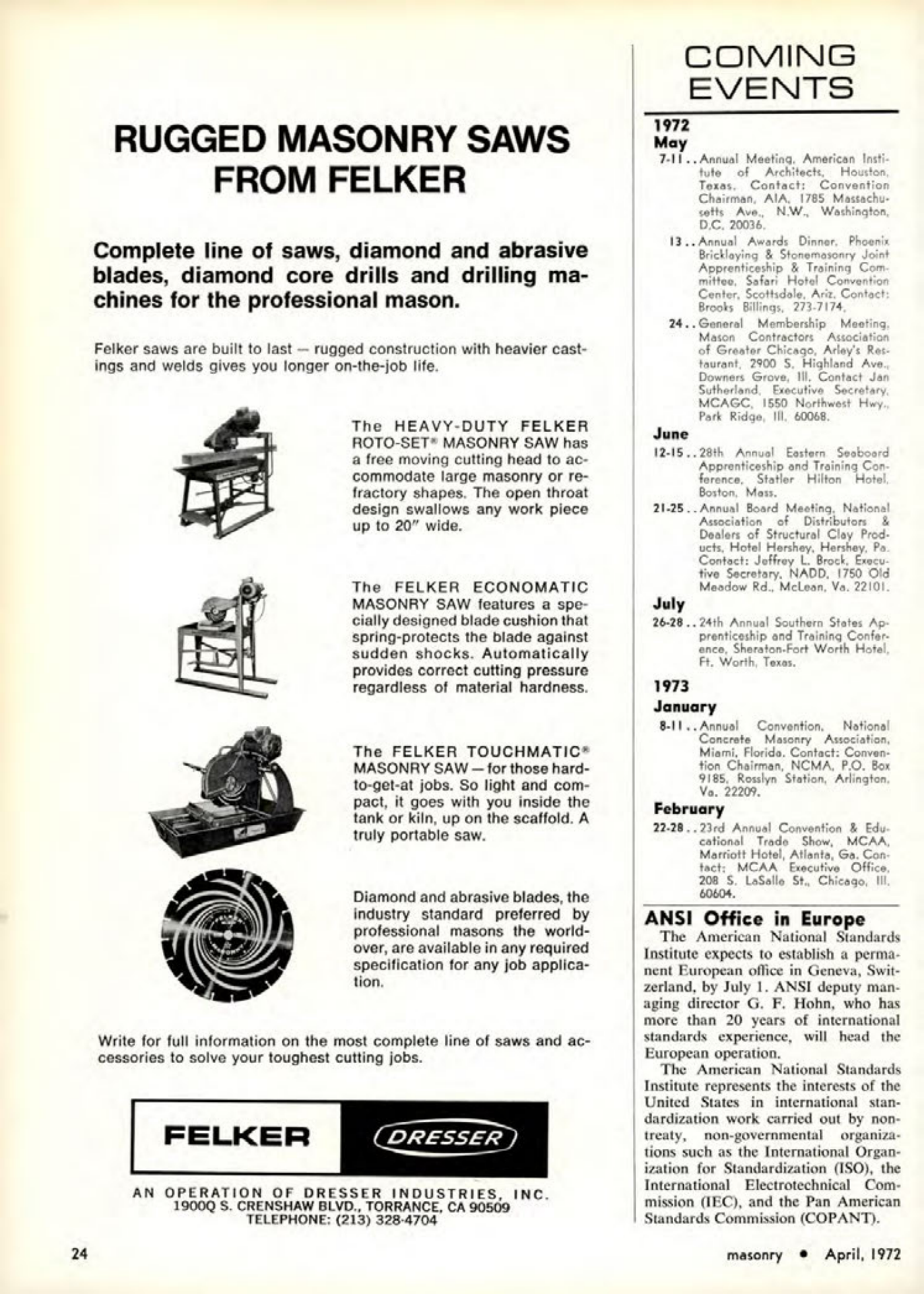 Masonry Magazine April 1972 Page. 24