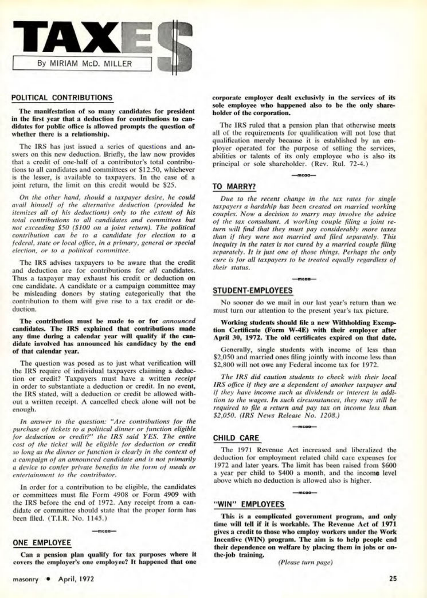 Masonry Magazine April 1972 Page. 25