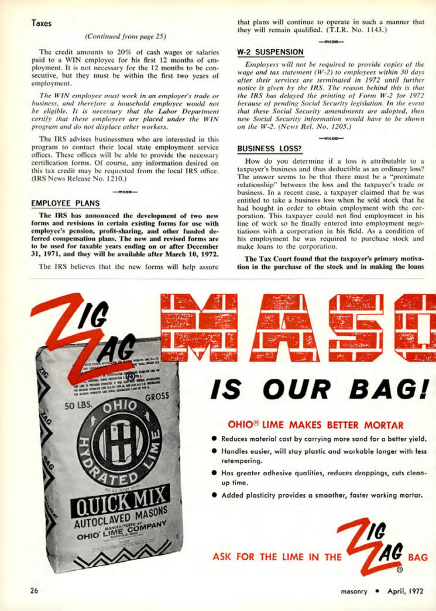 Masonry Magazine April 1972 Page. 26