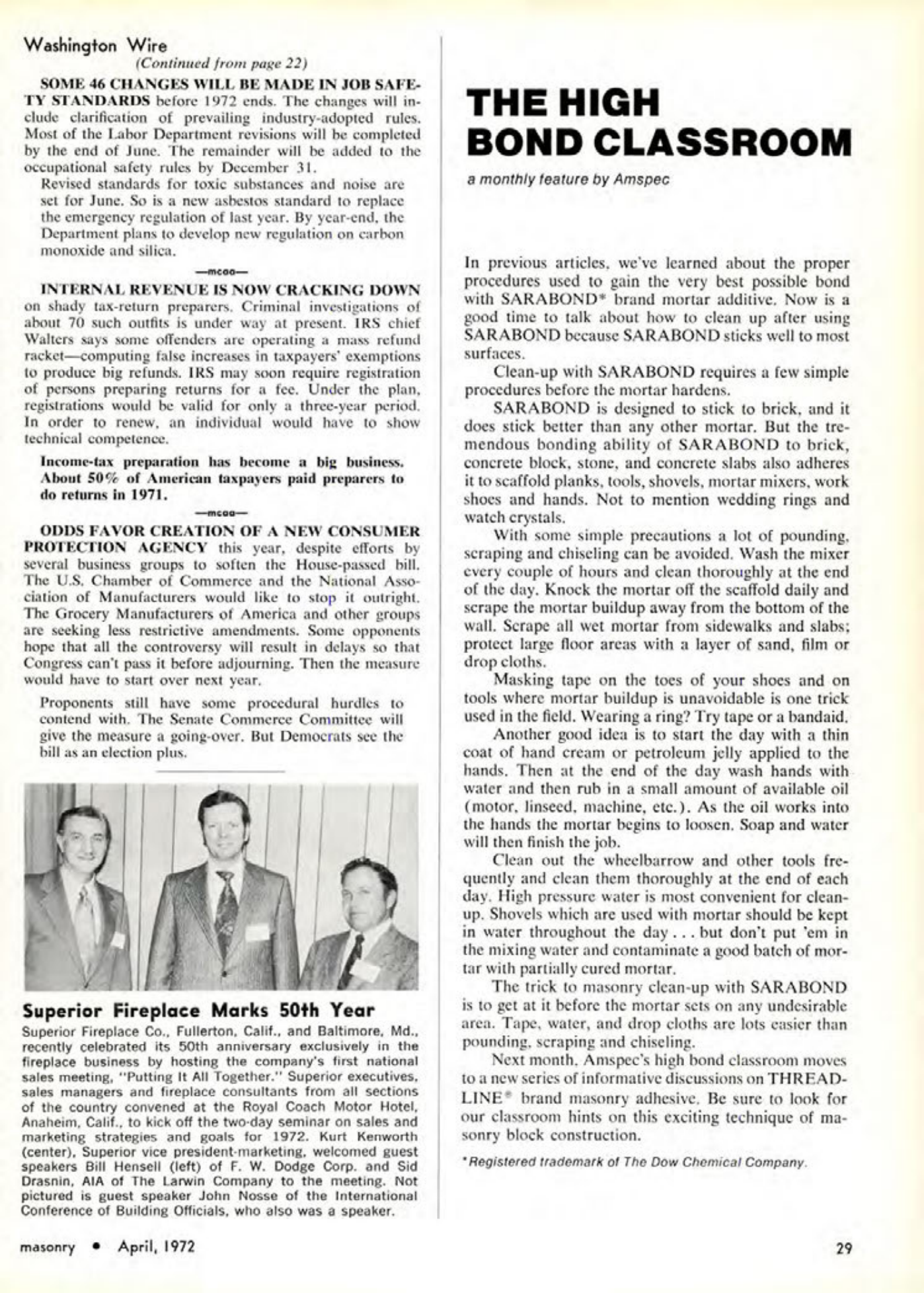 Masonry Magazine April 1972 Page. 29