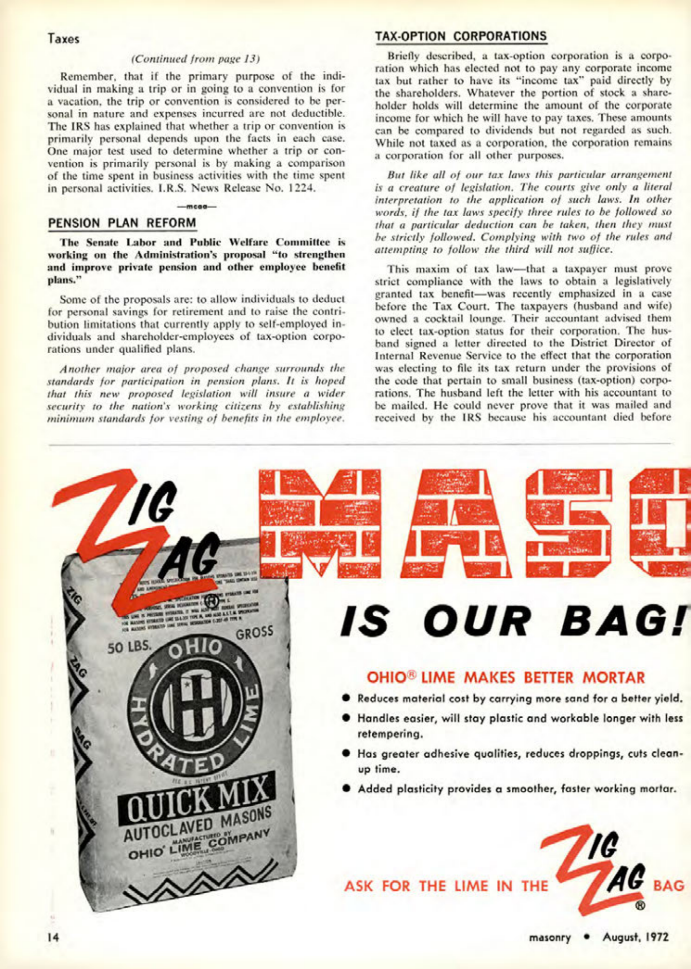 Masonry Magazine August 1972 Page. 14