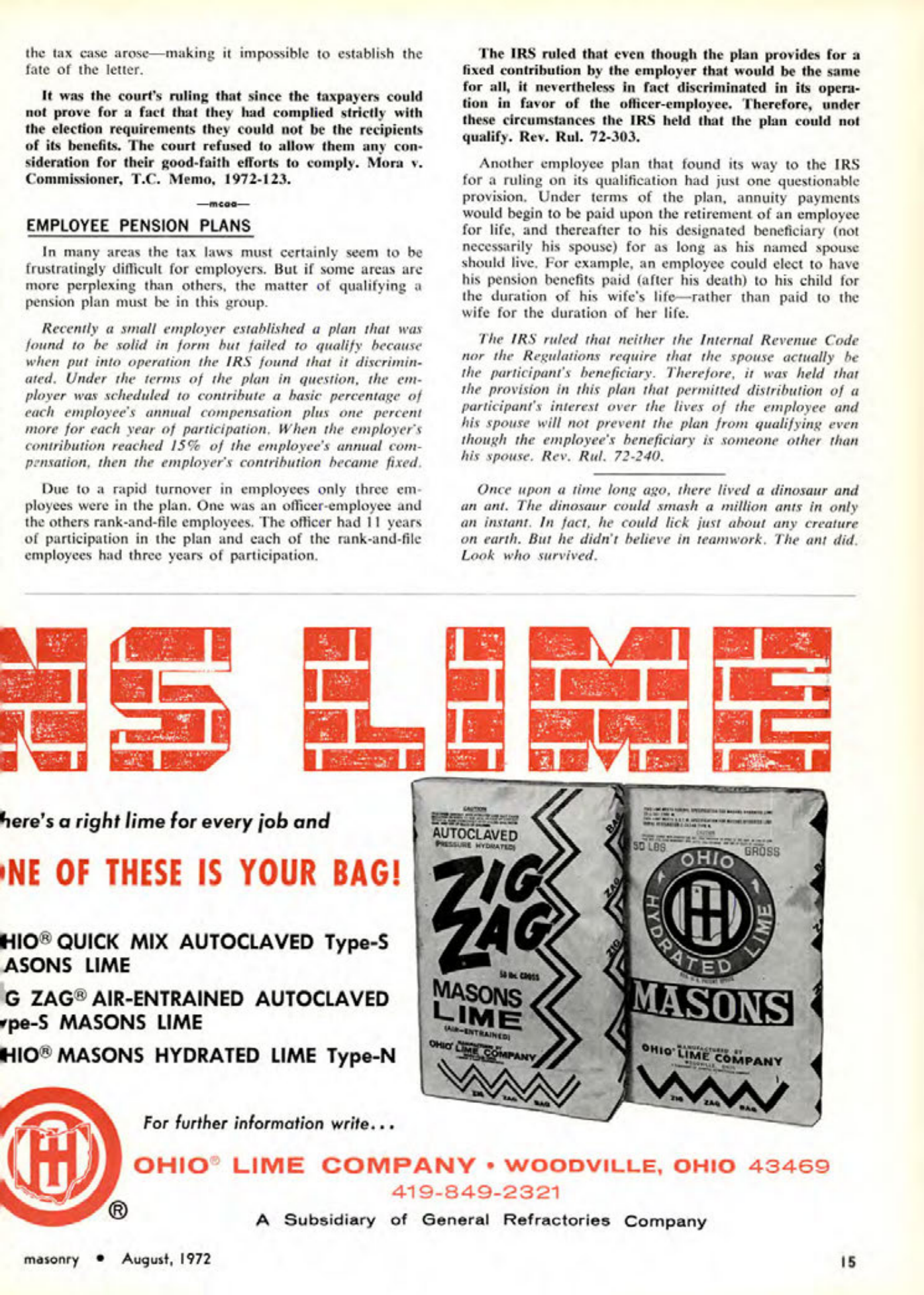 Masonry Magazine August 1972 Page. 15
