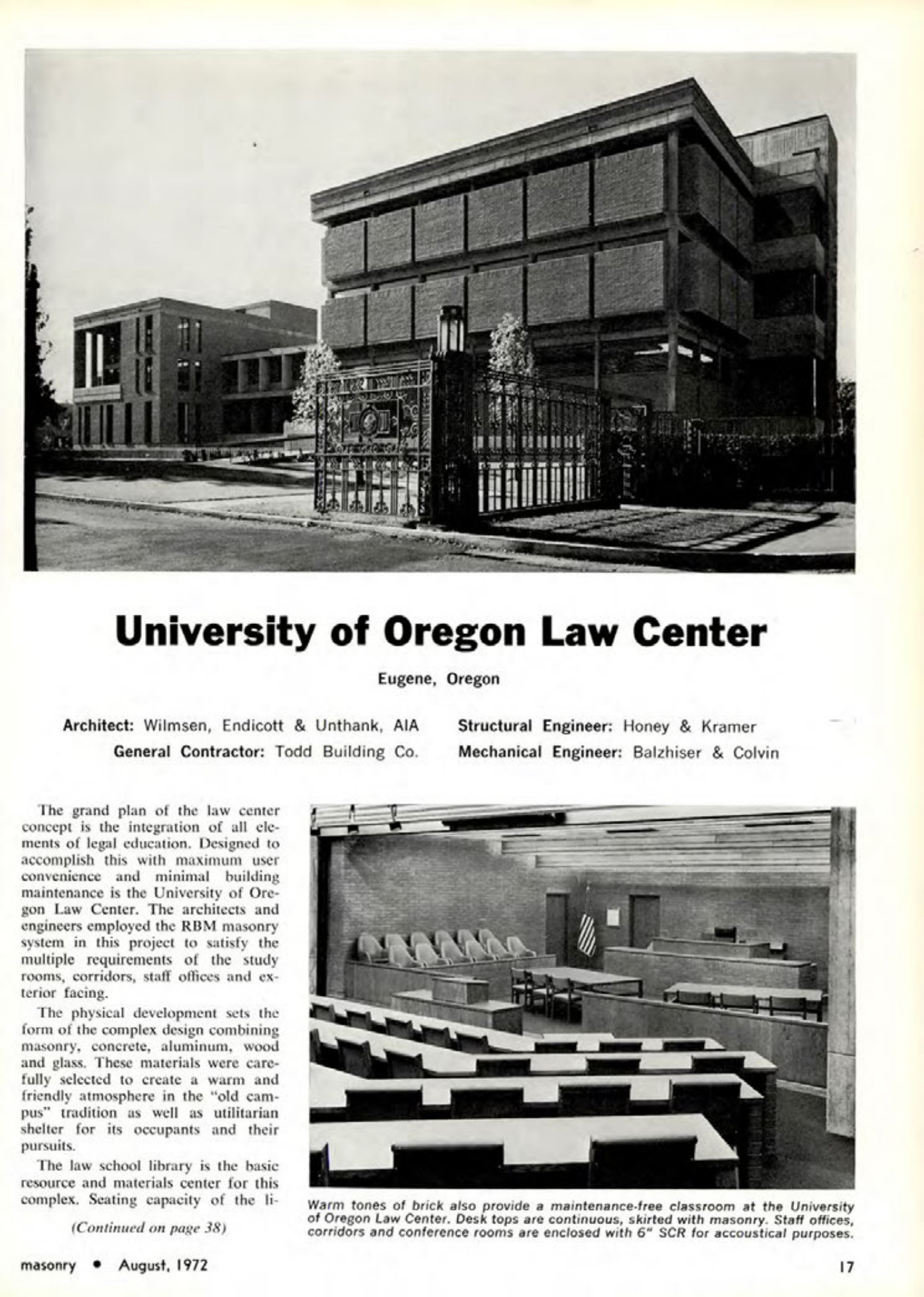 Masonry Magazine August 1972 Page. 17