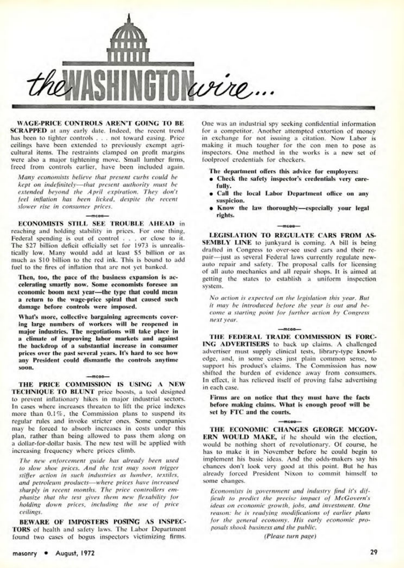Masonry Magazine August 1972 Page. 27