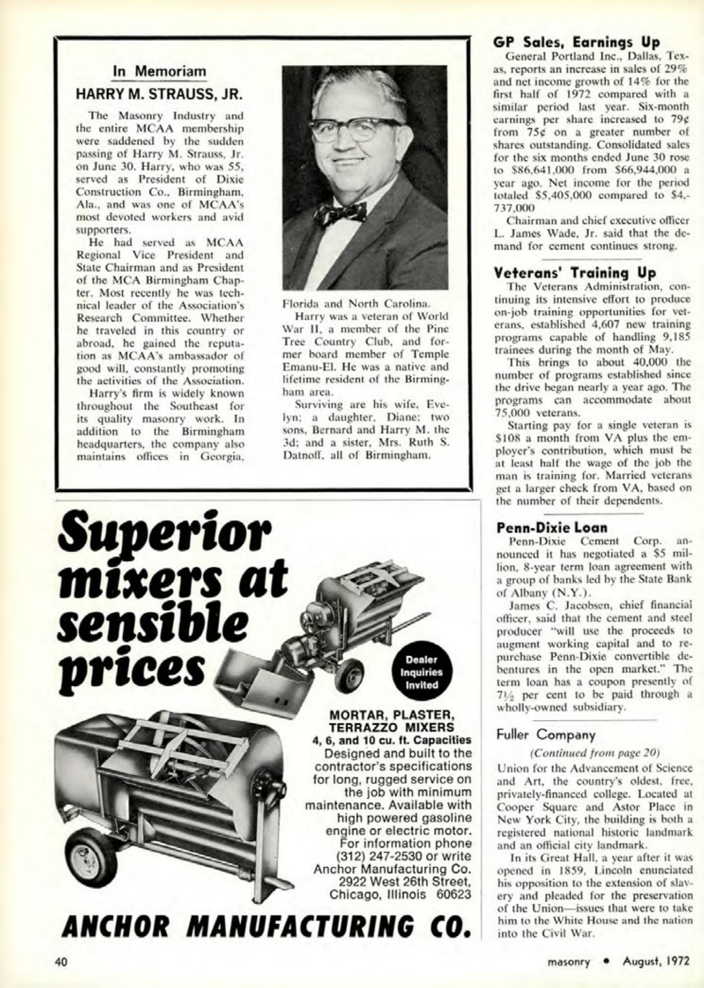 Masonry Magazine August 1972 Page. 38