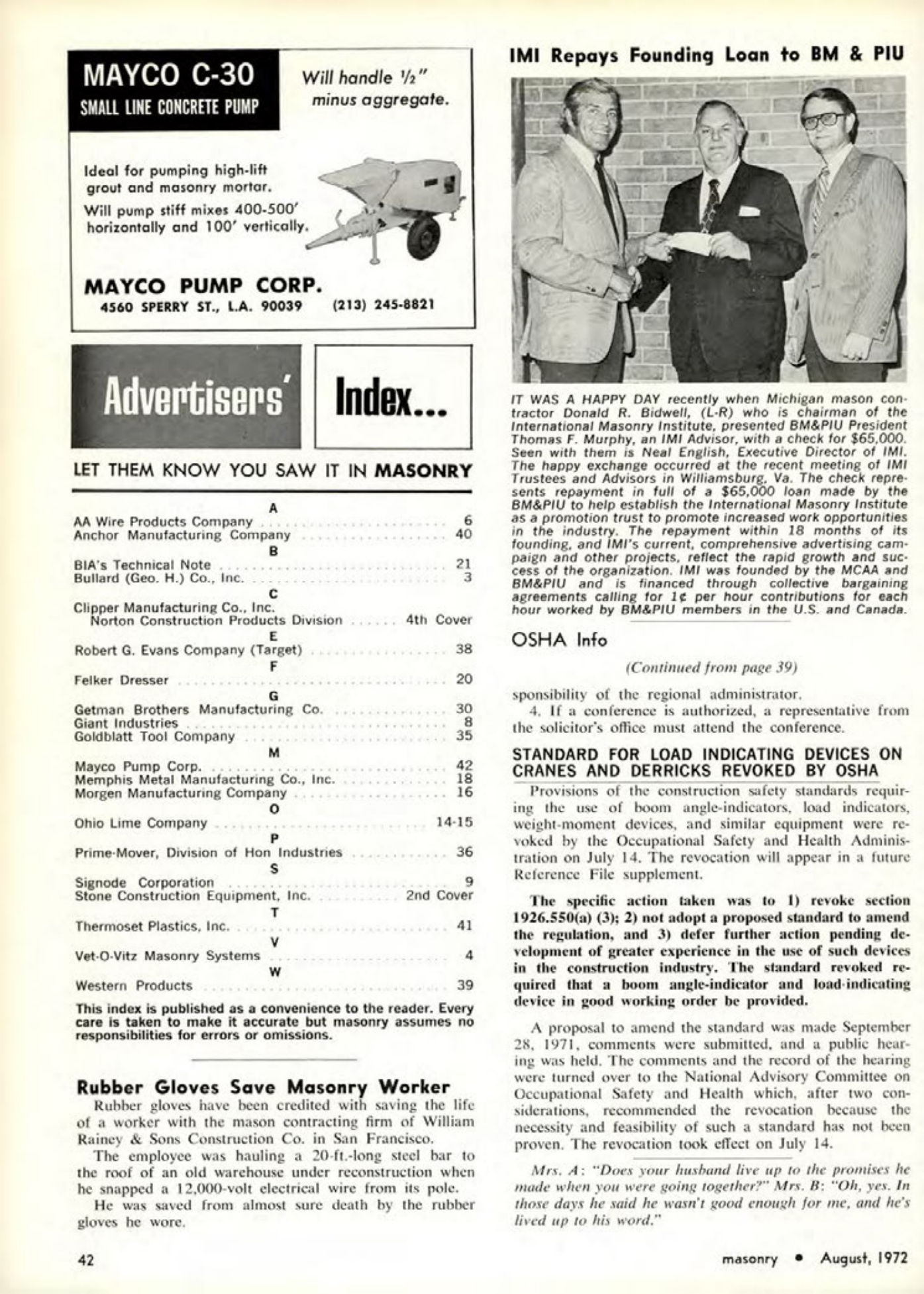 Masonry Magazine August 1972 Page. 40