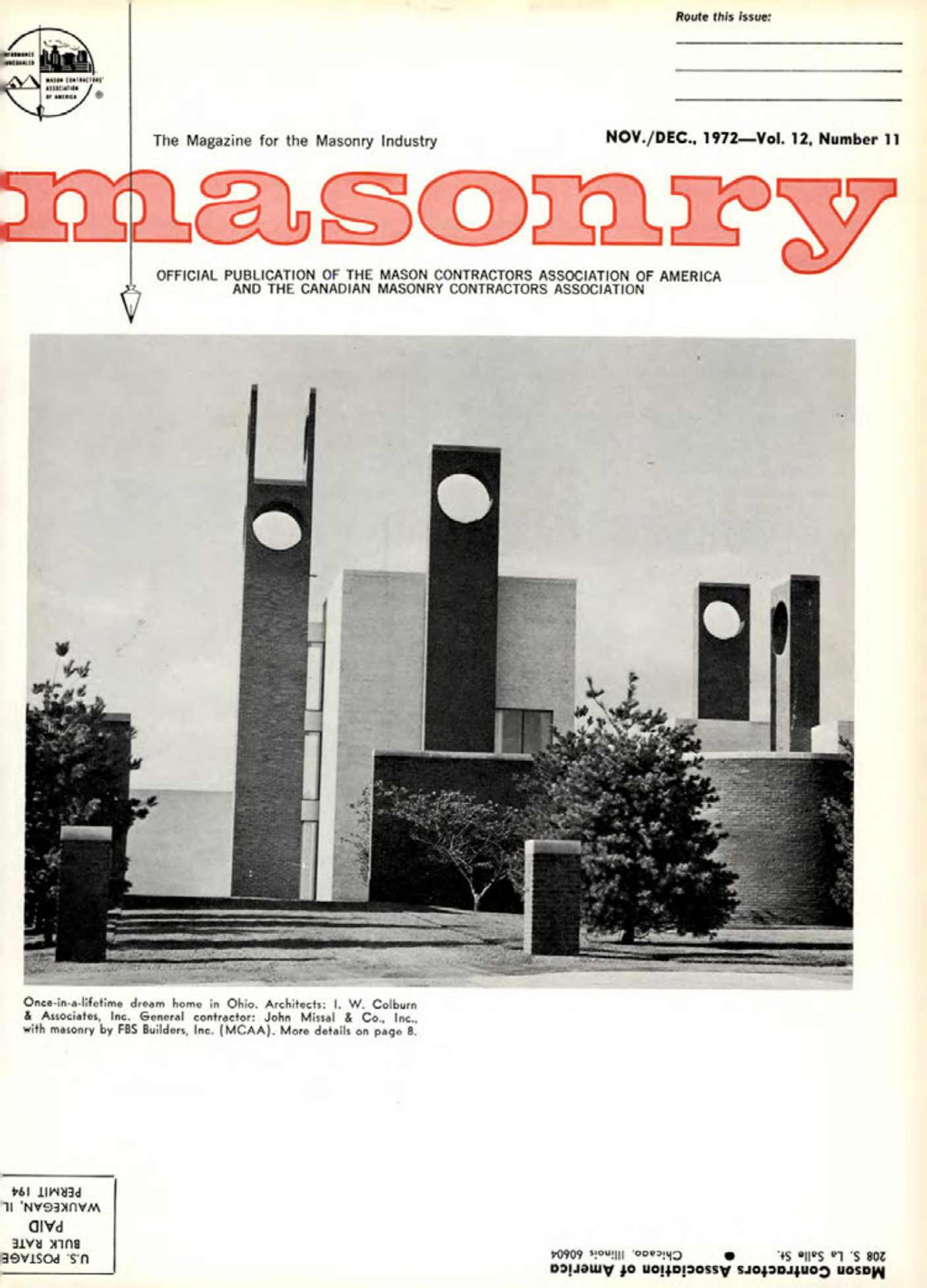 Masonry Magazine December 1972 Page. 1