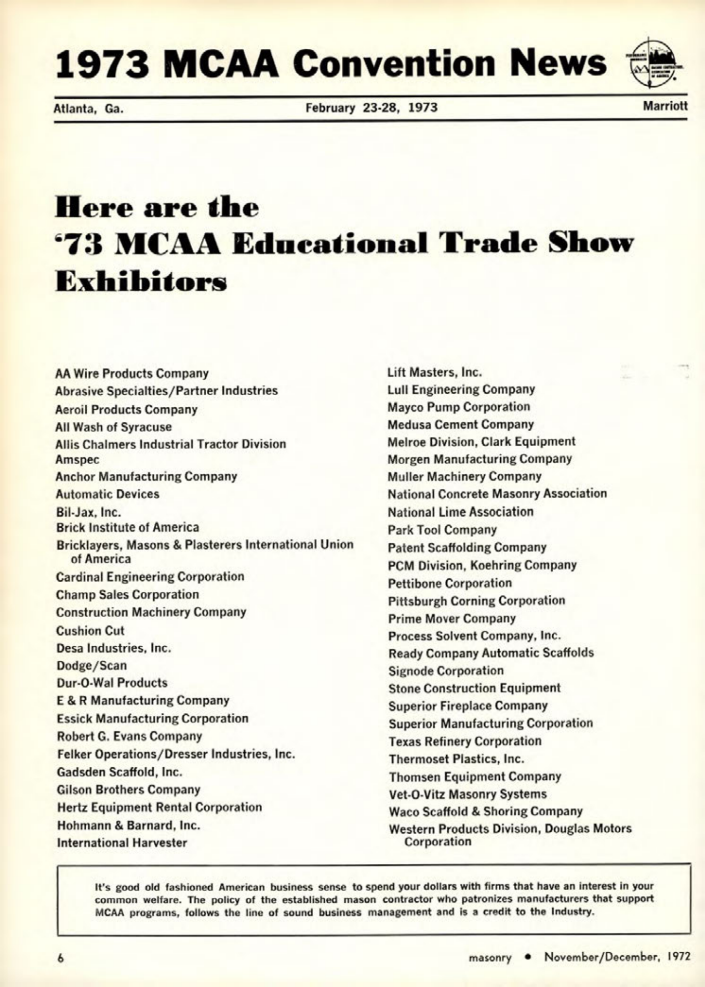Masonry Magazine December 1972 Page. 6
