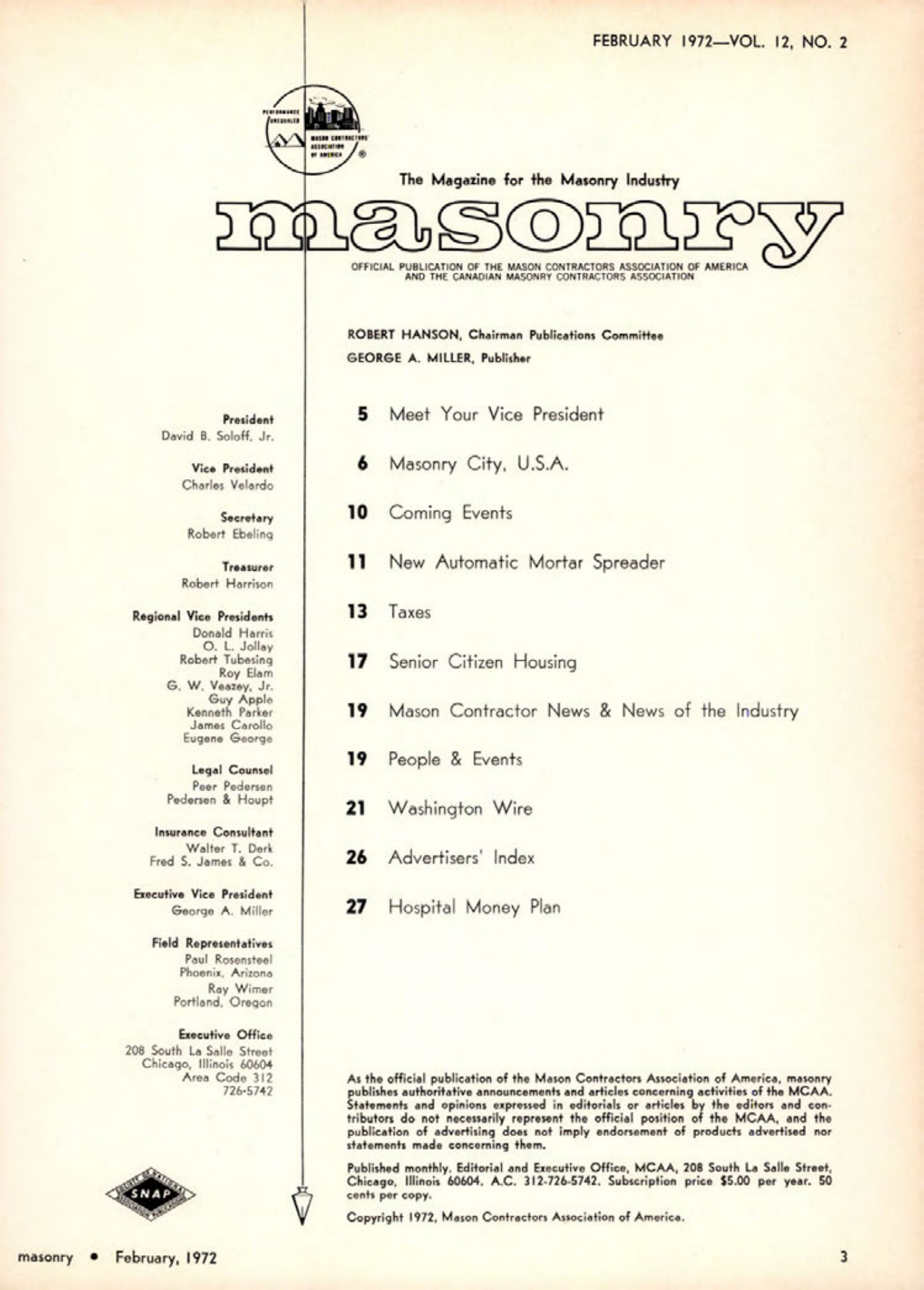 Masonry Magazine February 1972 Page. 3