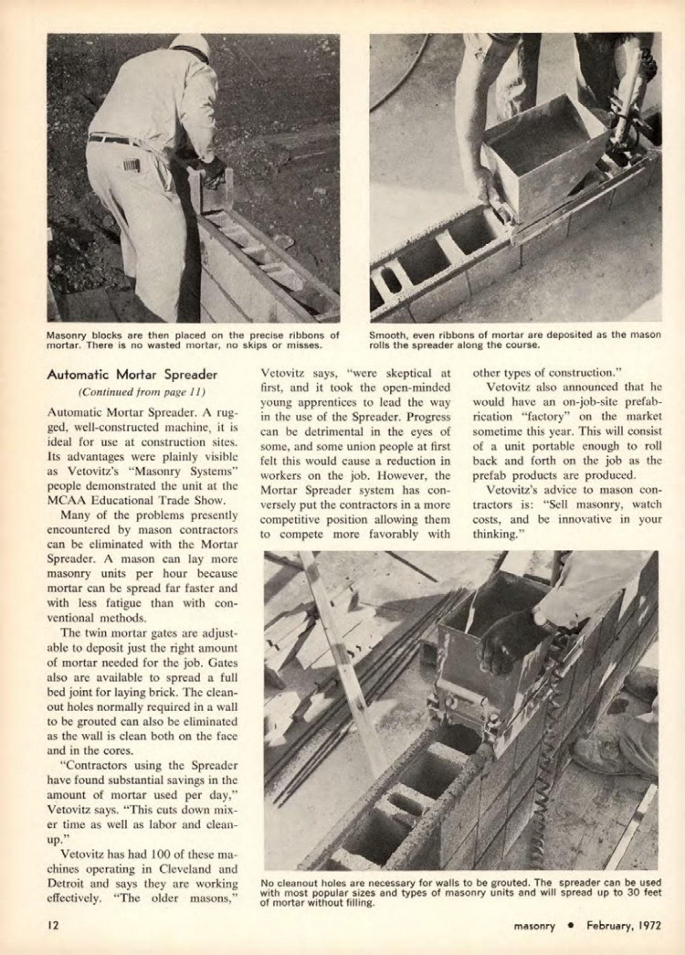 Masonry Magazine February 1972 Page. 12