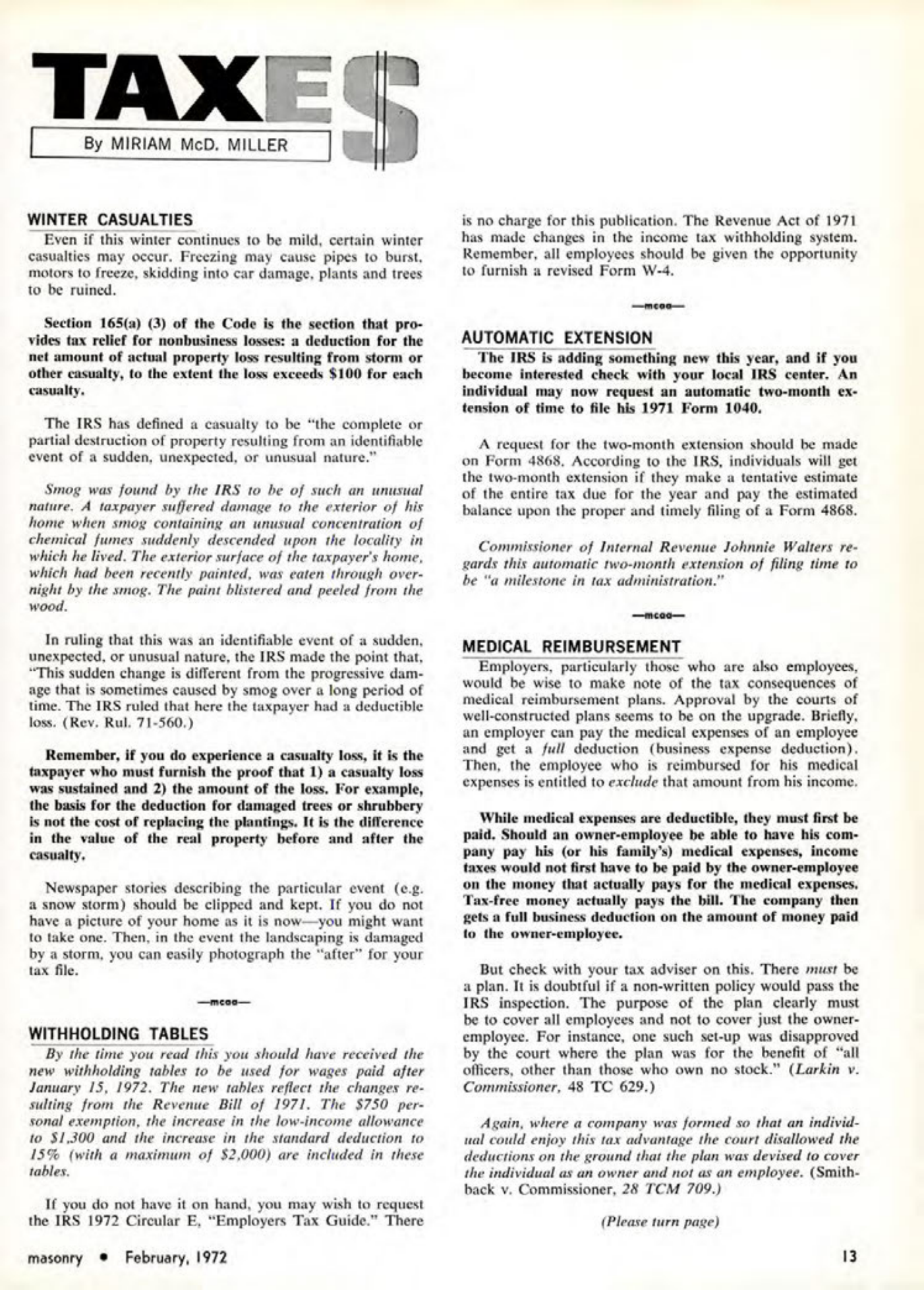 Masonry Magazine February 1972 Page. 13